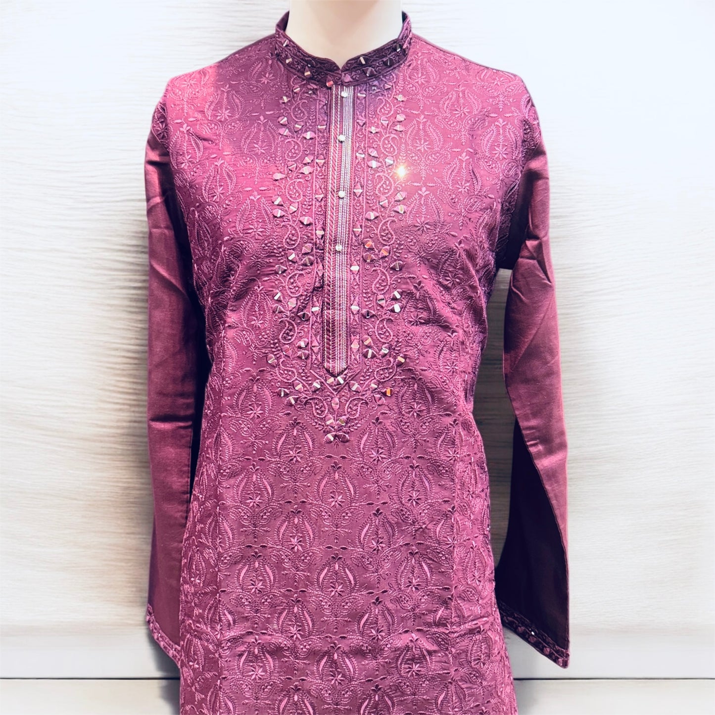Purple Color Soft Silk With Embroidery And Mirror Work Kurta Suits In USA