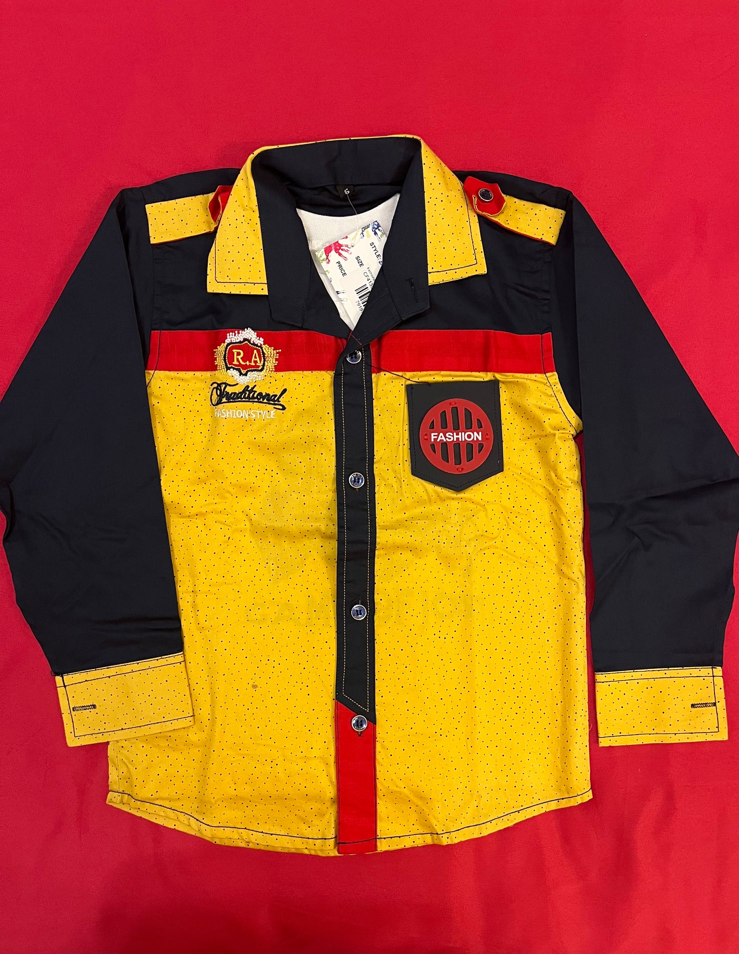 Attractive Yellow Color Shirt With Full Sleeve For Boys