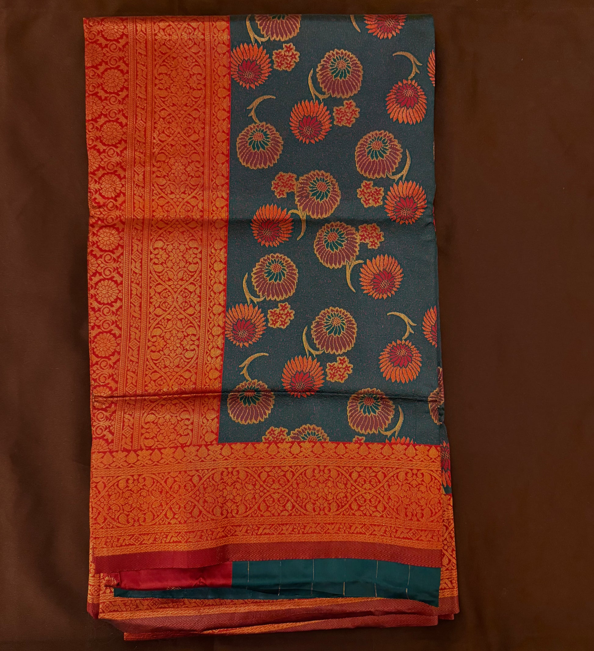 Dark Green Color Kora Muslin Saree With Contrast Border Near Me