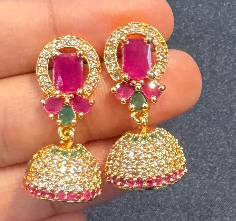 Beautiful Multi Colored Gold Plated Earrings For Women in USA