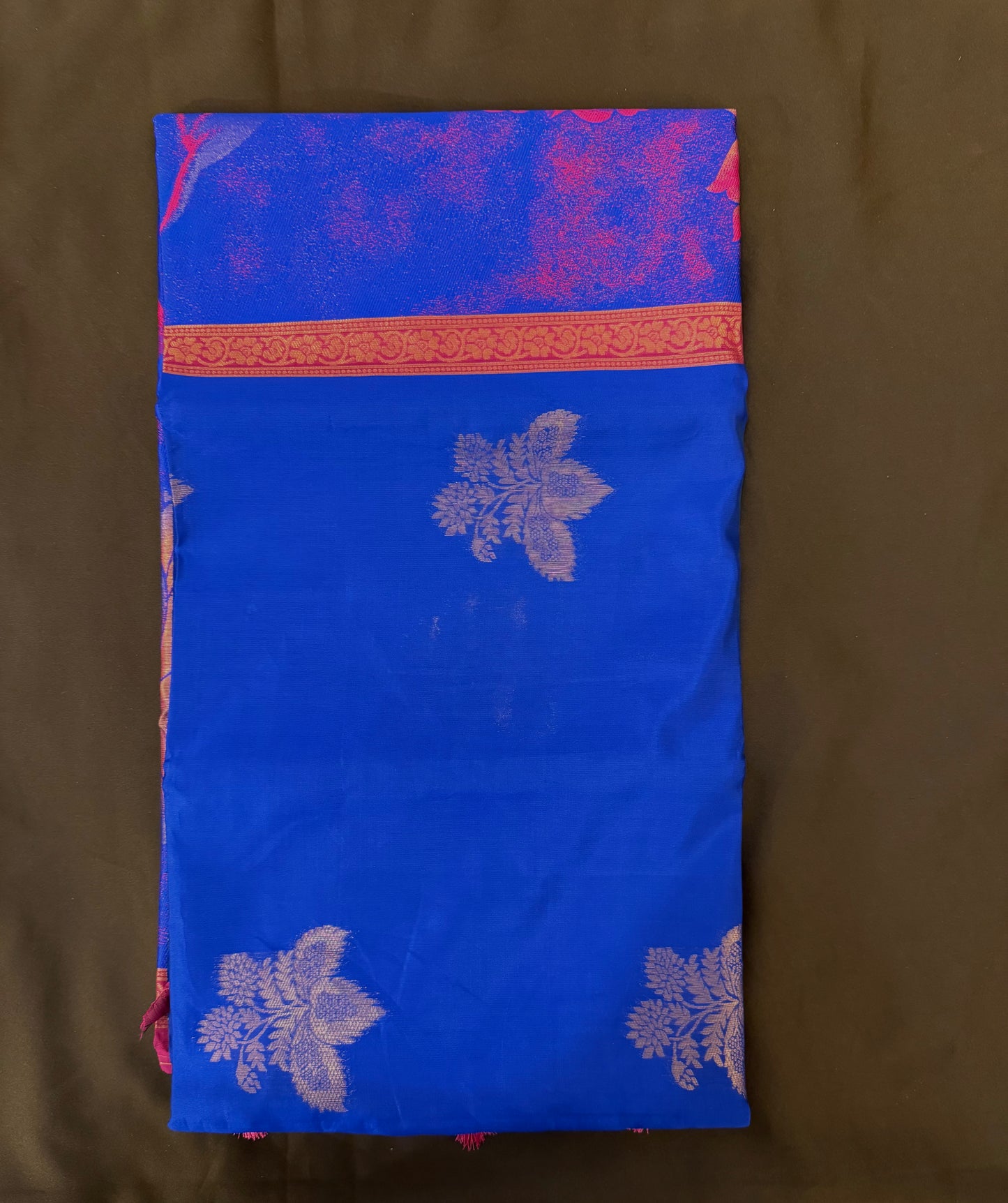 Attractive Royal Blue Color Art Silk Saree With Contrast Border For Women