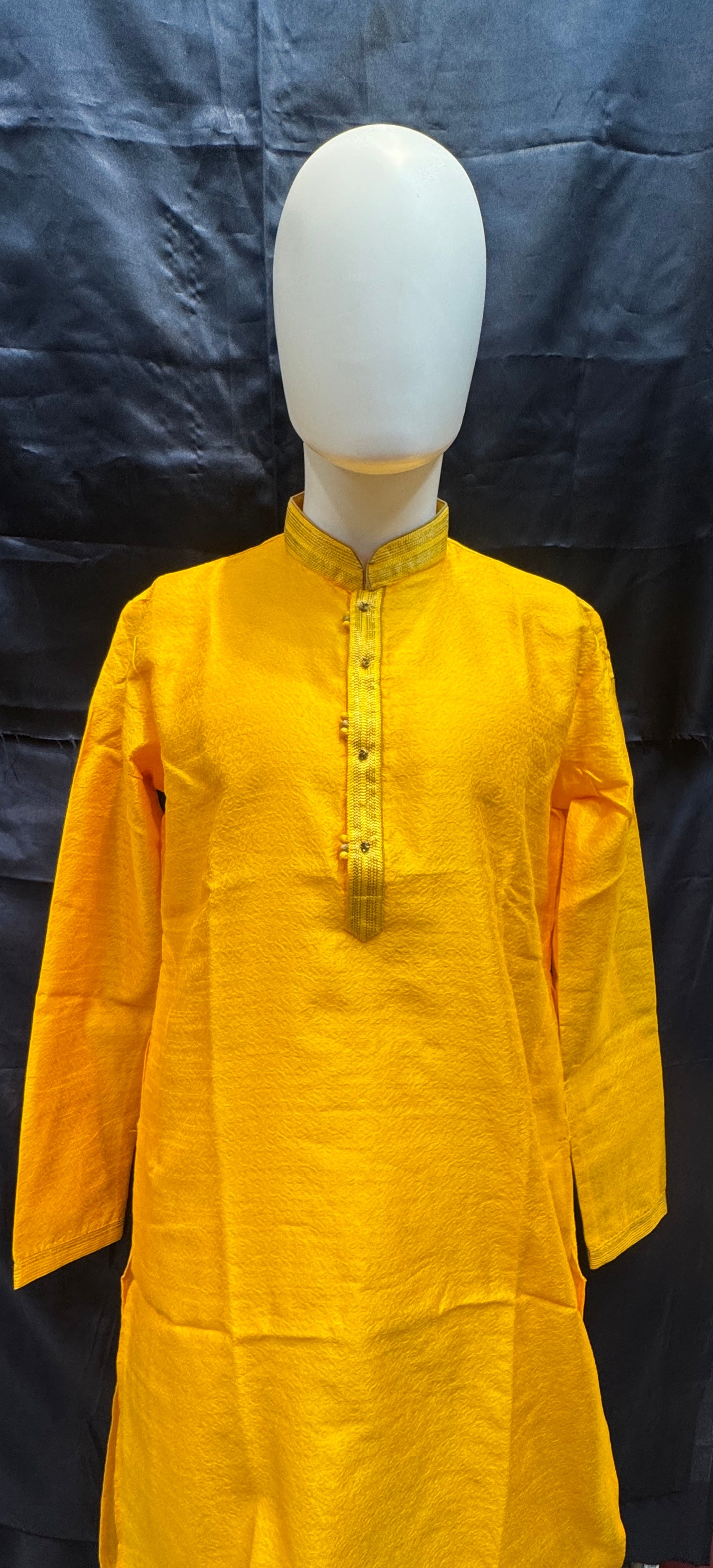 Appealing Yellow Color Jacquard Kurta Suit For Men