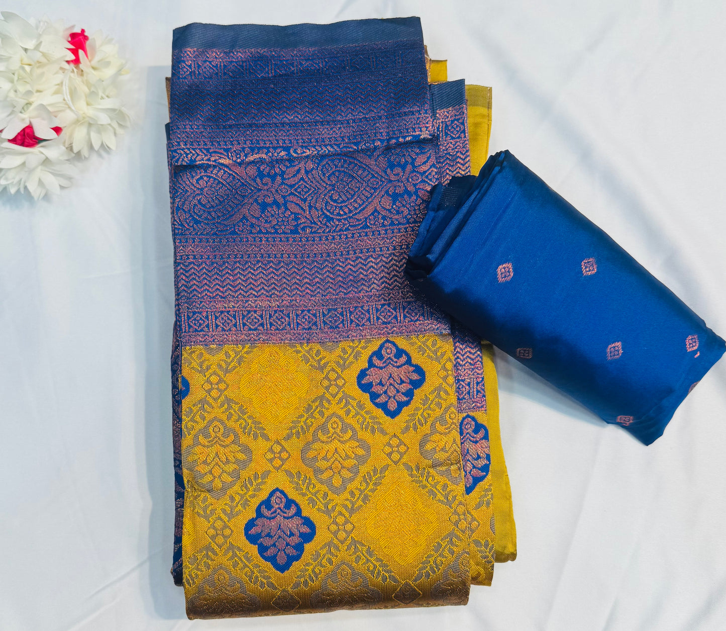 Beautiful Mustard Yellow Colored Art Silk Saree For Women