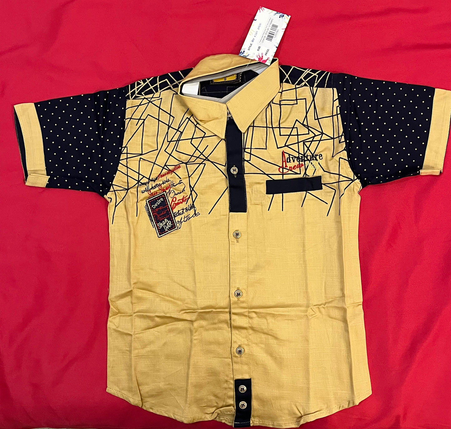 Charming Yellow Color Shirt With Half Sleeve For Boys