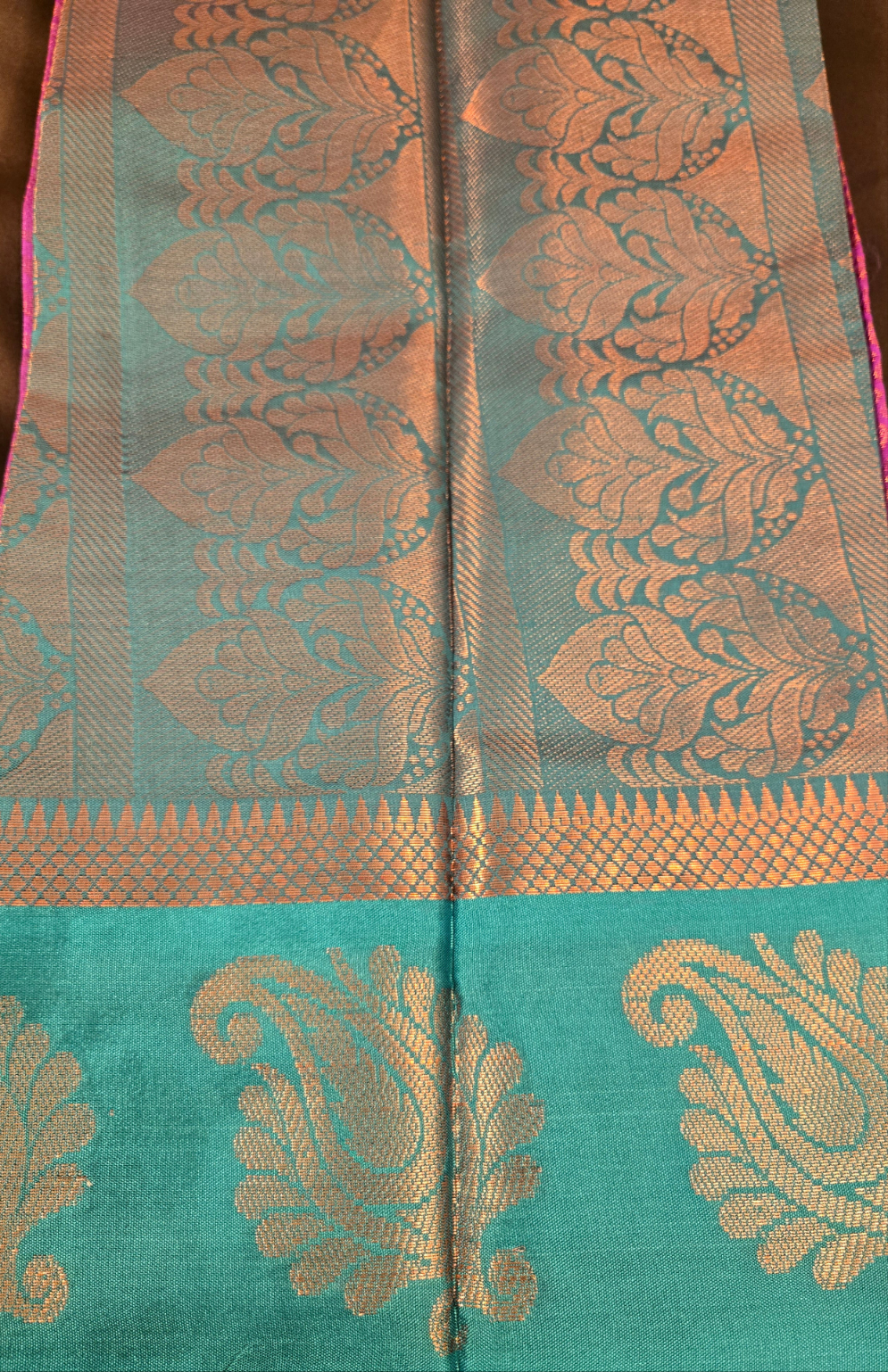 Elegant Pink And Green Color Floral Design Art Silk Saree For Women