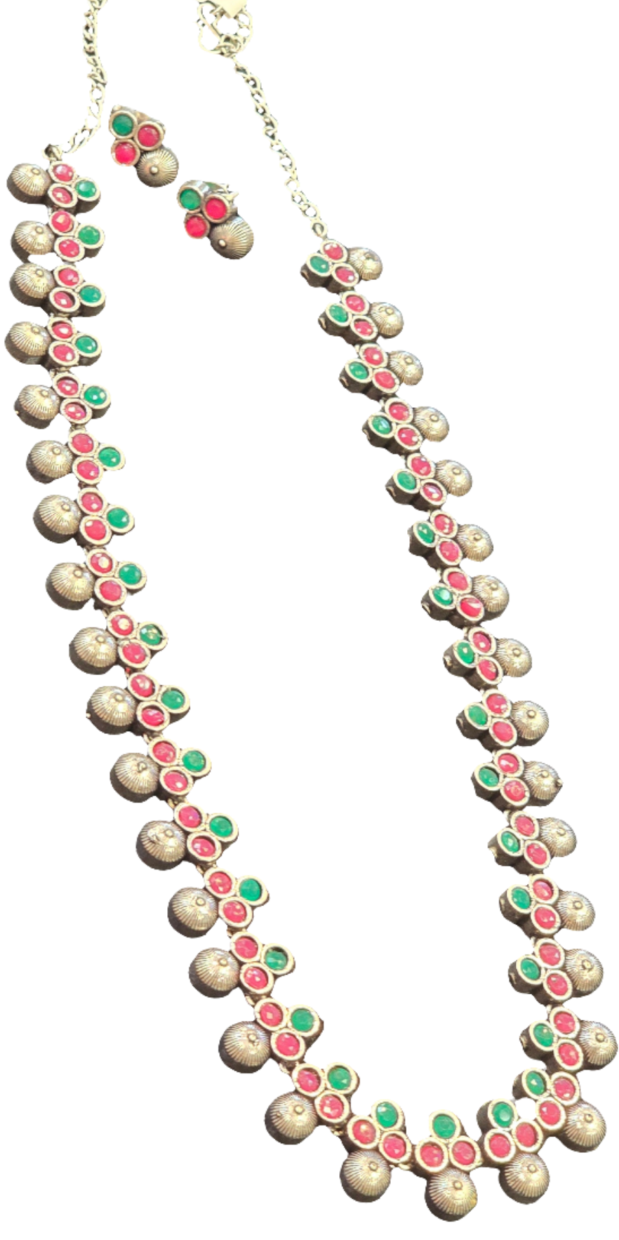 Dazzling Multicolor Flower Shaped Necklace Set For Women