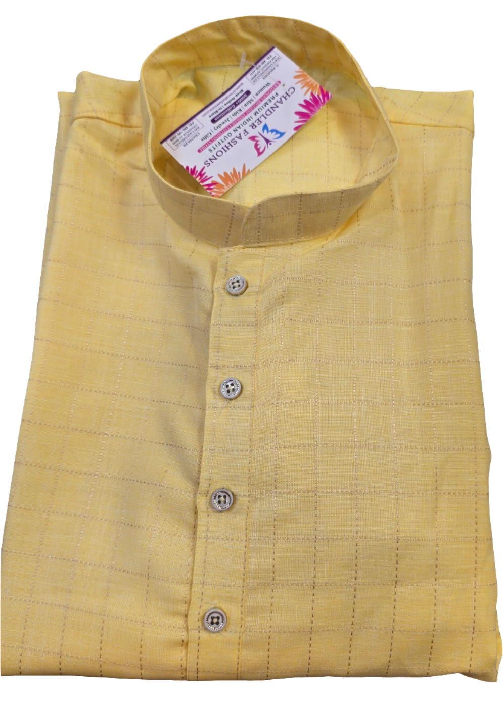Appealing Yellow Color Cotton Men's Kurta With Pajama Pant