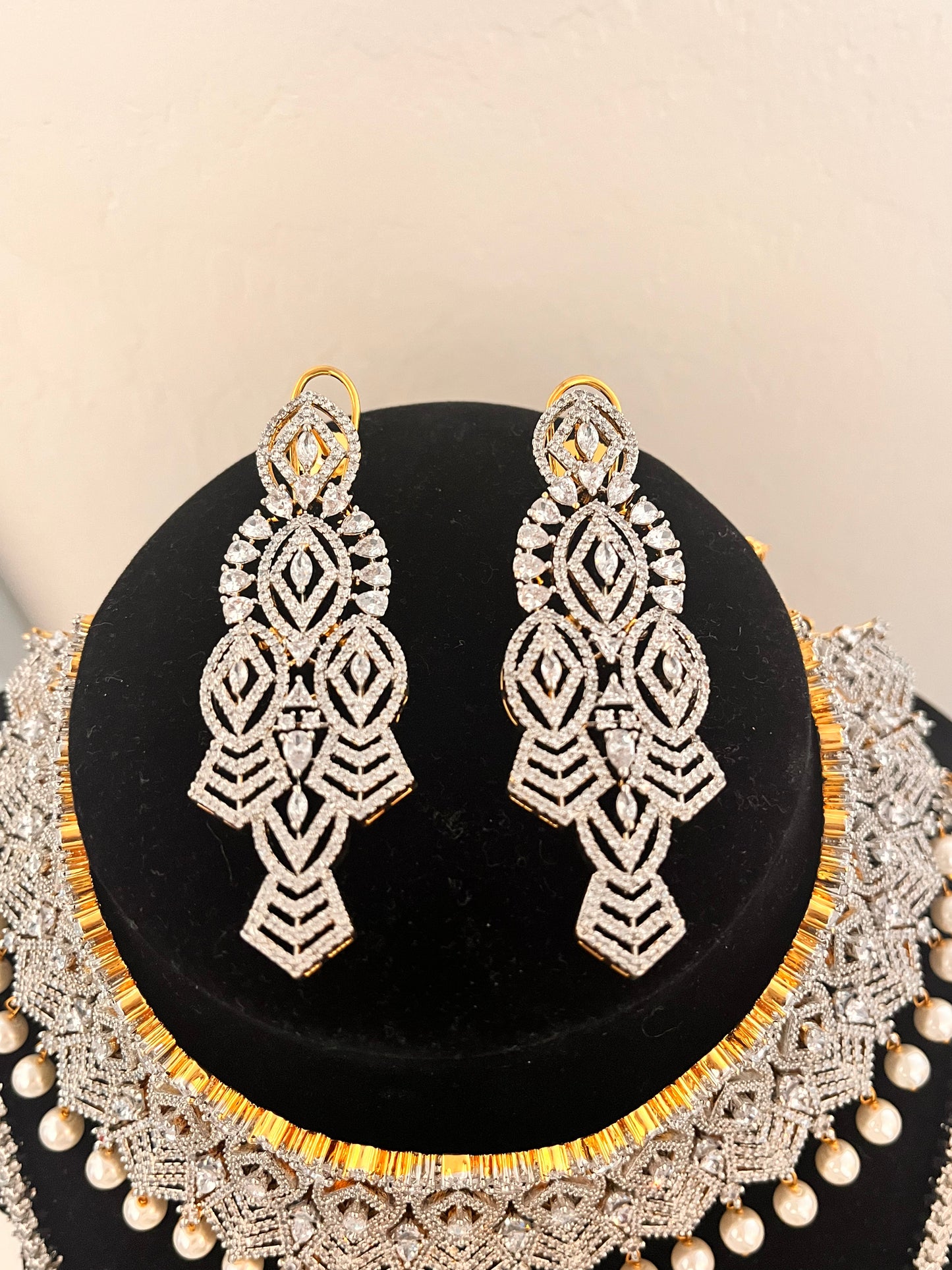 American Diamond White Stoned Necklace Near Me