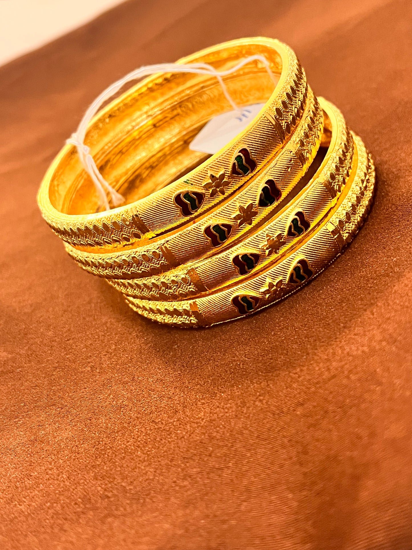 Gorgeous Gold Plated Designer Bangles Set Comes As 2 in a Set