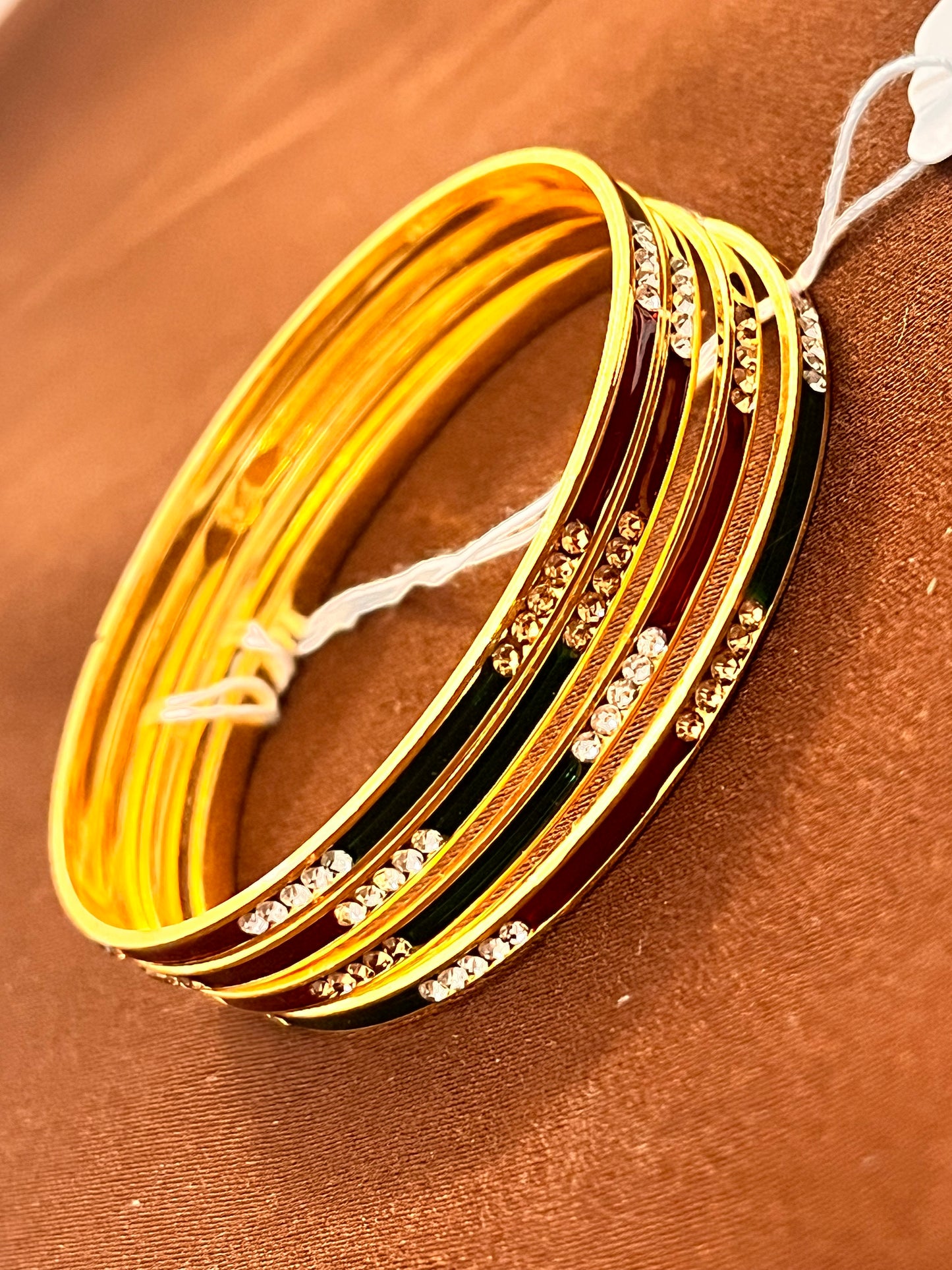 Amazing Gold Plated Enamel Designer Bangles Set