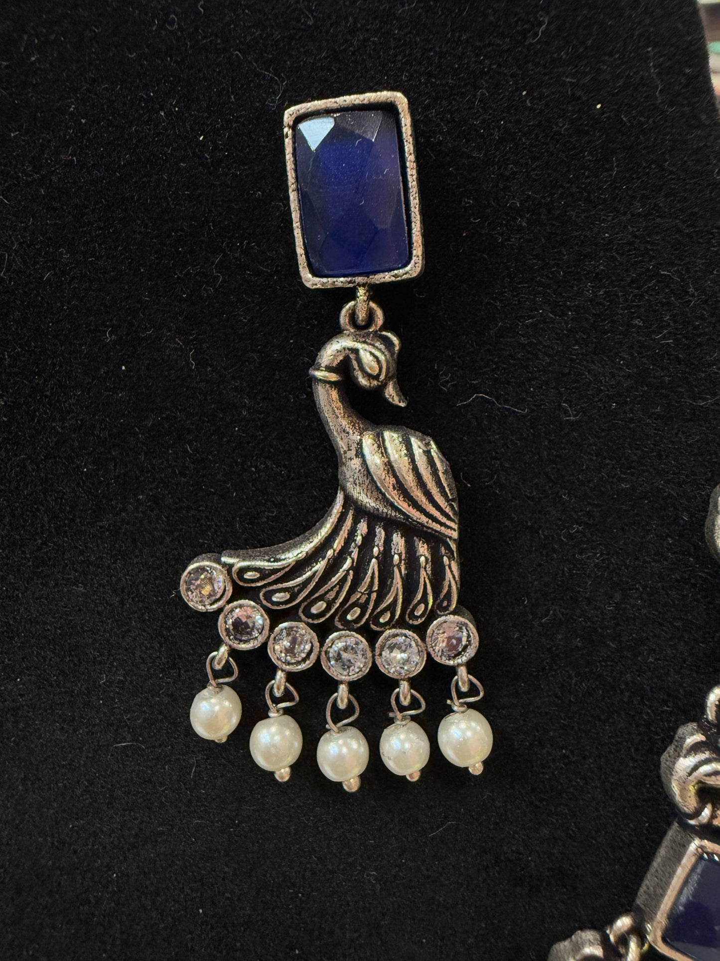 Oxidized Necklace Set With Earrings And Pearl Beads Near Me