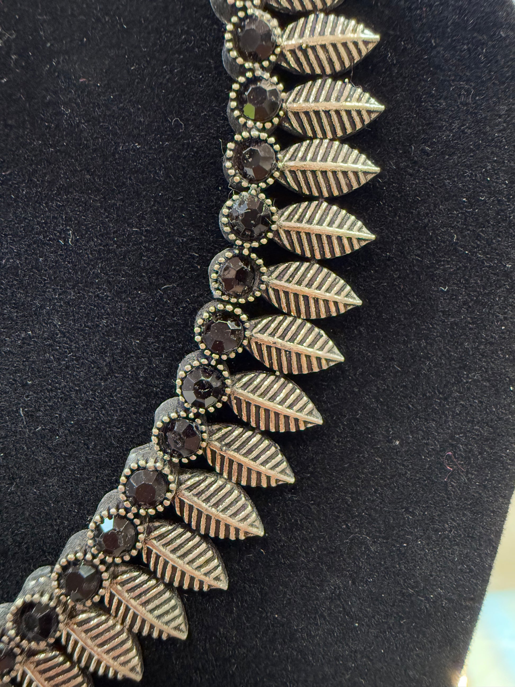 Black Color oxidized Necklace Set With Pearl Beads Earrings Near Me