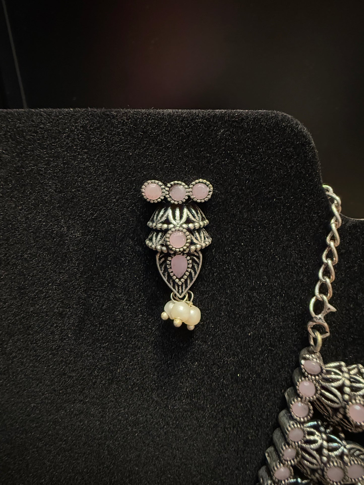 German Silver Plated Oxidized Necklace Set With Earrings In USA