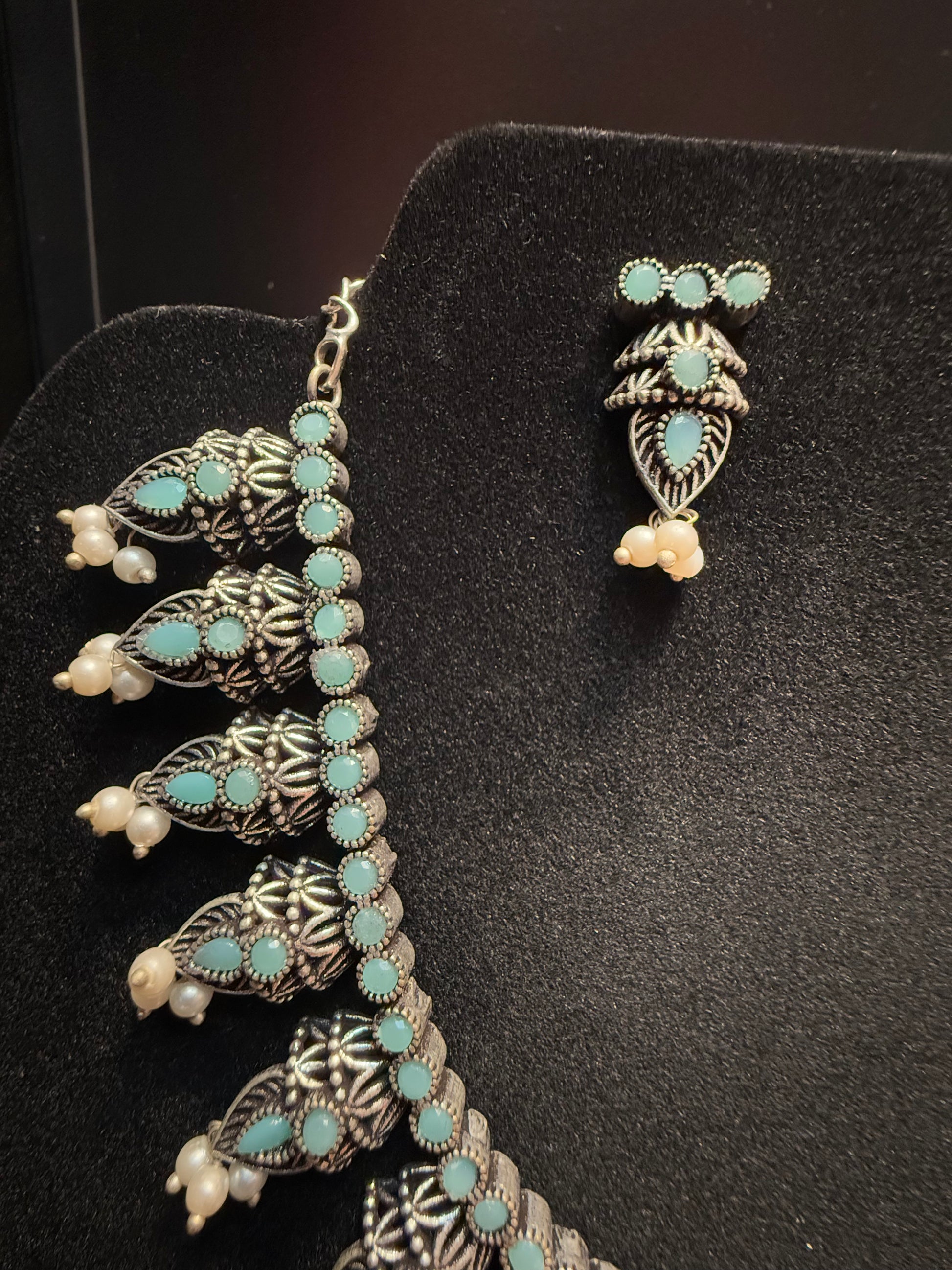 Oxidized Necklace Set With Earrings For Women In Prescott