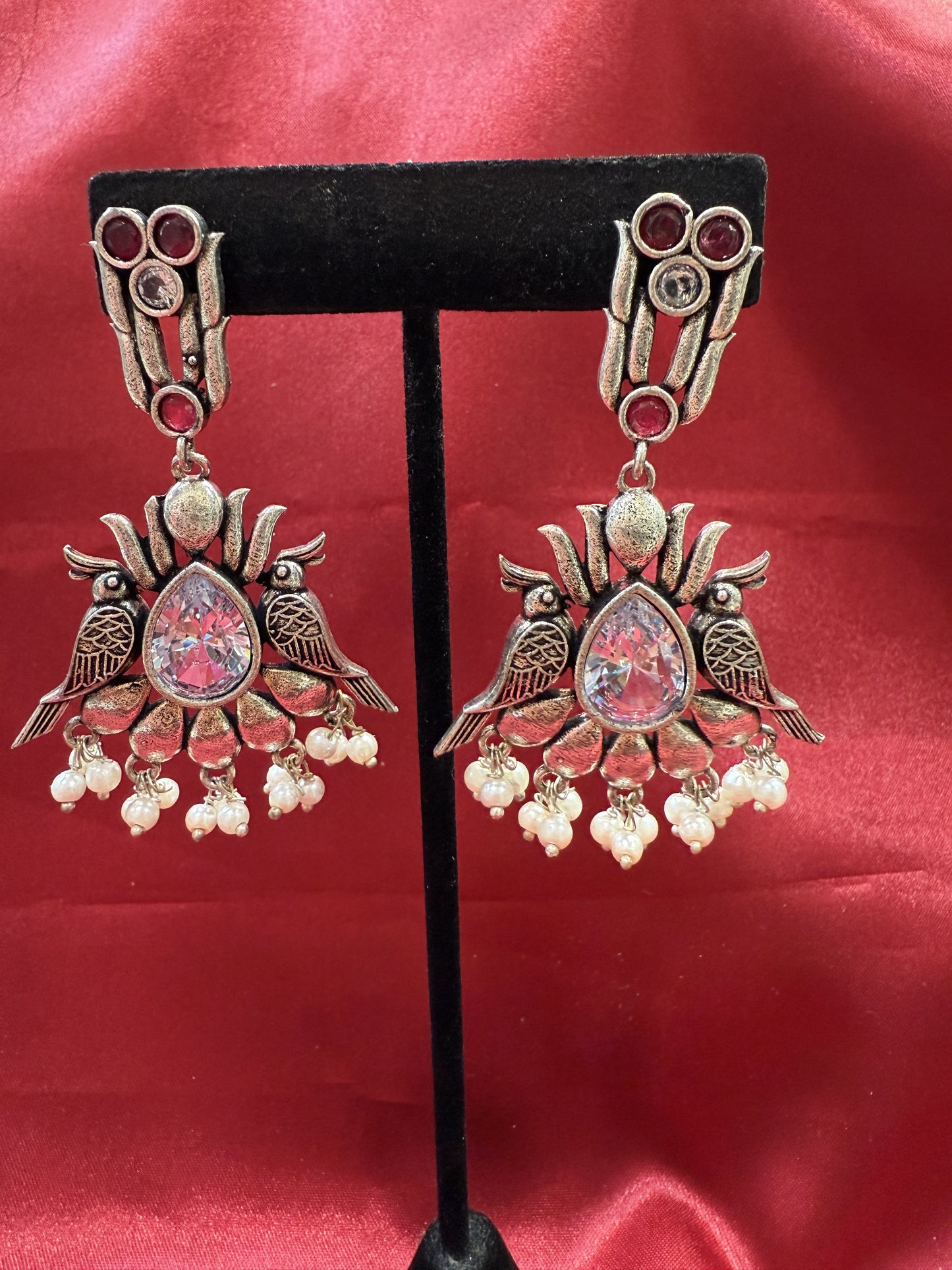 Oxidized With Beads Earrings In Tempe