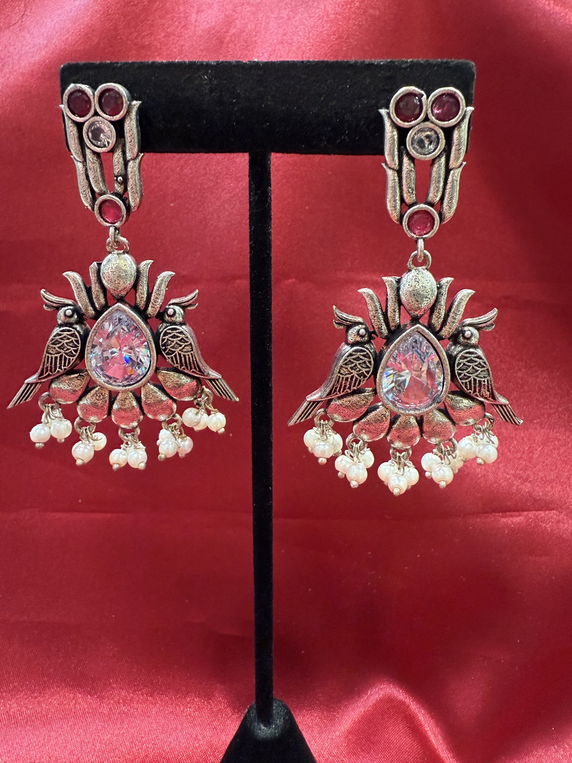 Oxidized With Beads Earrings Near Me