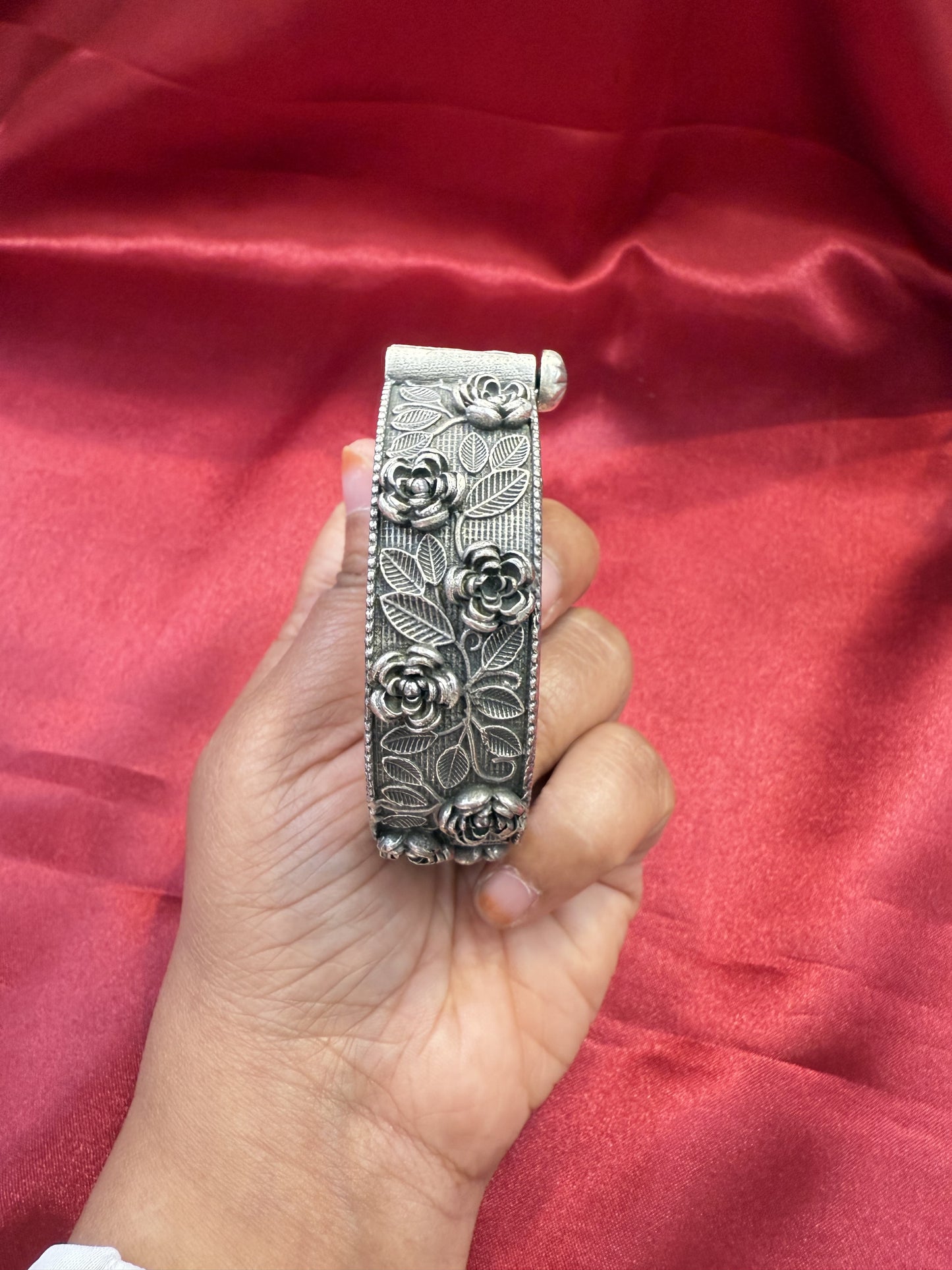 Open Flower Design Kada Cuff Bracelet In USA