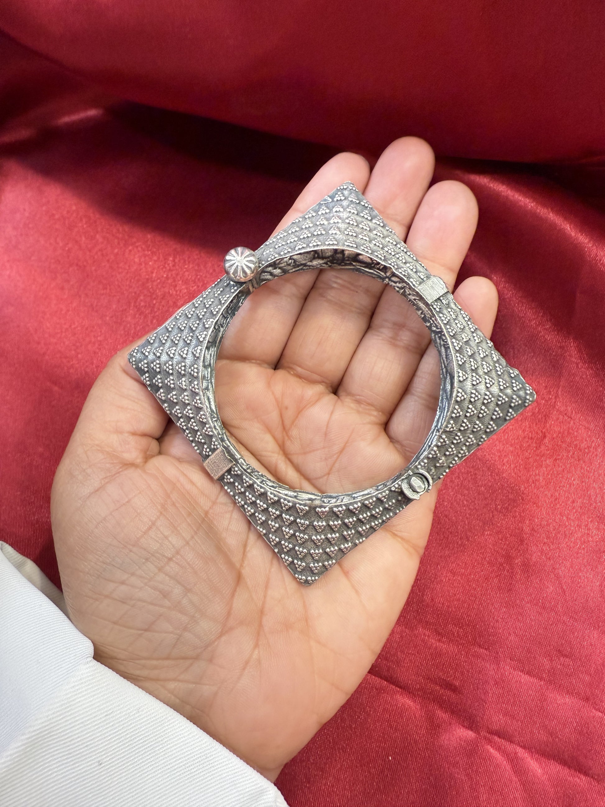 Ethnic Open Square Design Kada Cuff Bracelet Near Me
