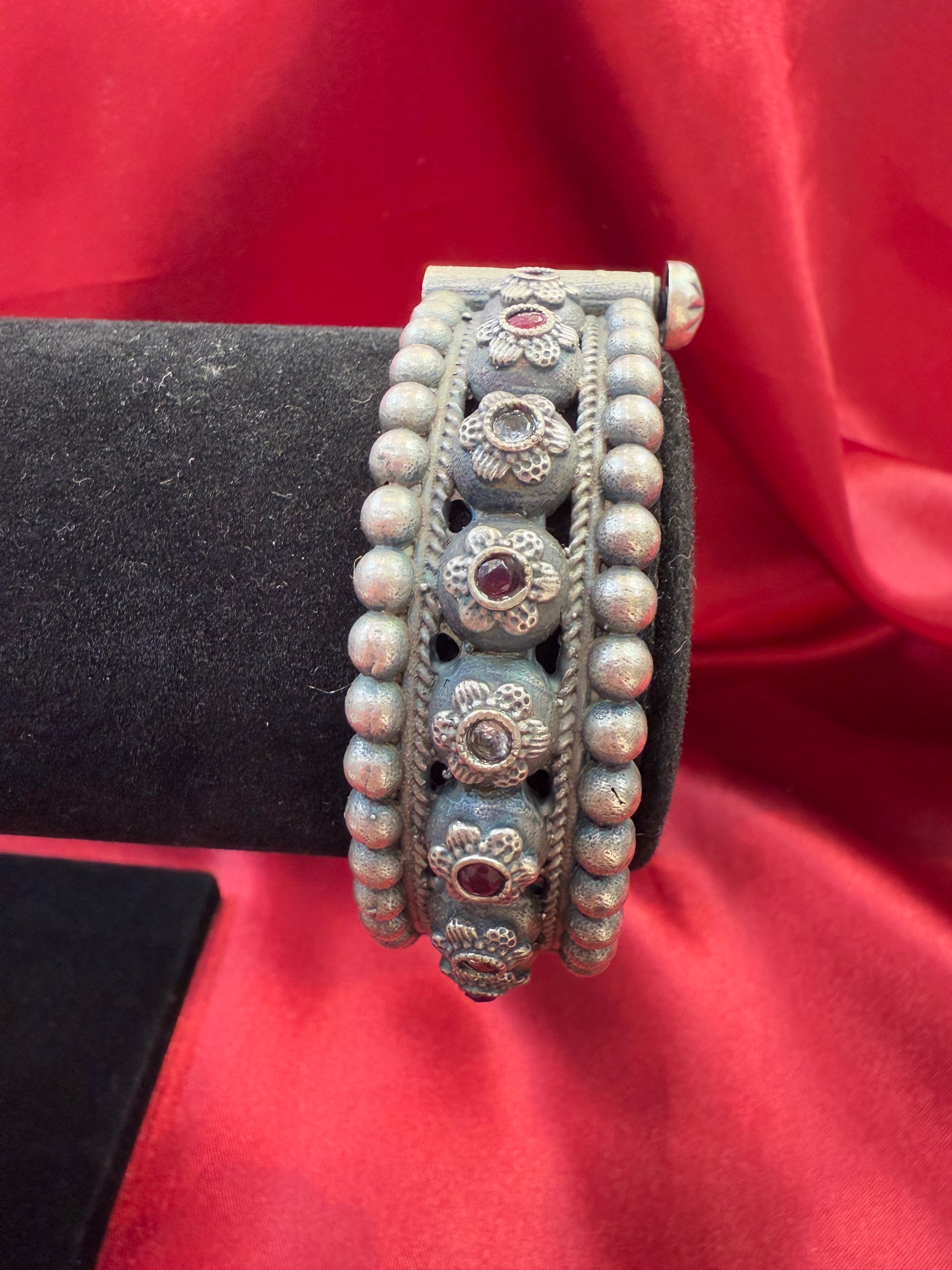Tribal Ethnic Bridal Kada Cuff White Stone In Buckeye