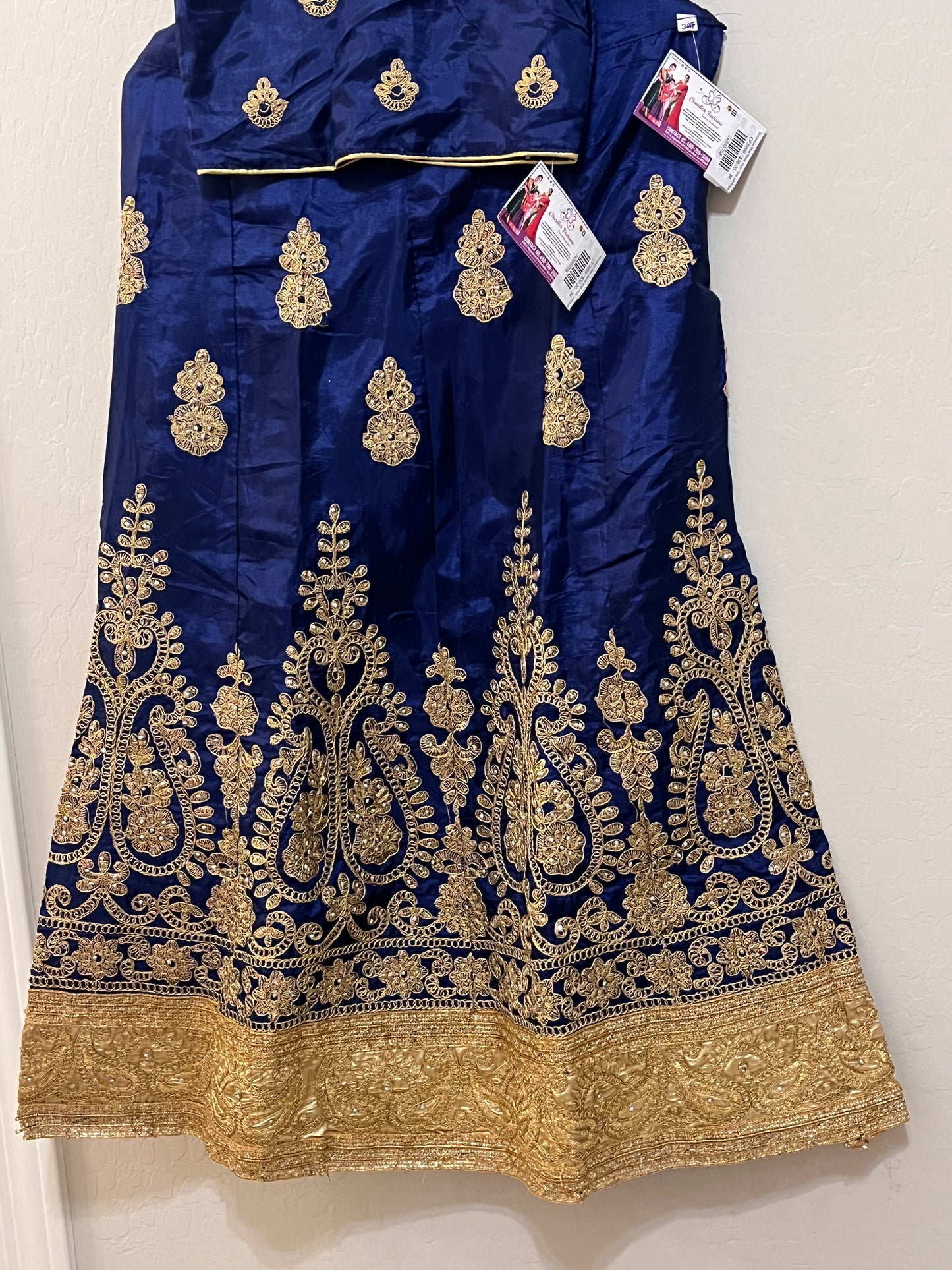 Gorgeous Blue Colored Lehenga Choli For Kids With Stone Work