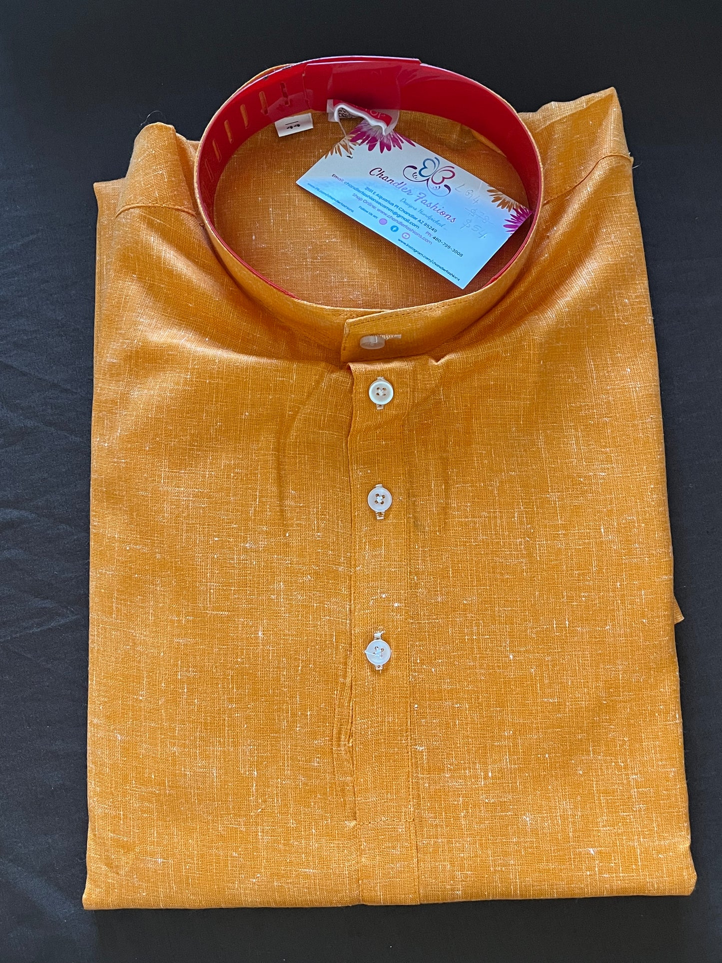 Men's Ethnic Long Kurta With Pajama Set - Mustard Yellow