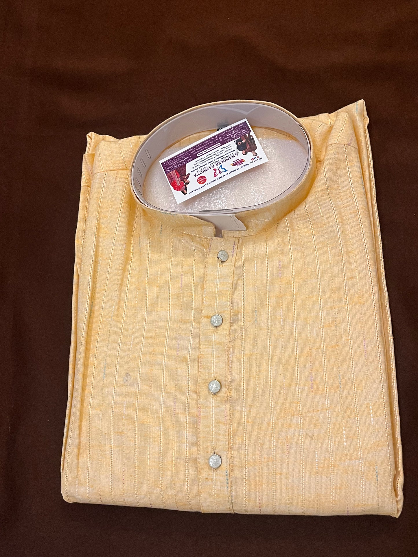 Stunning Light Orange Color Designer Men's Kurta With Pajama Pant