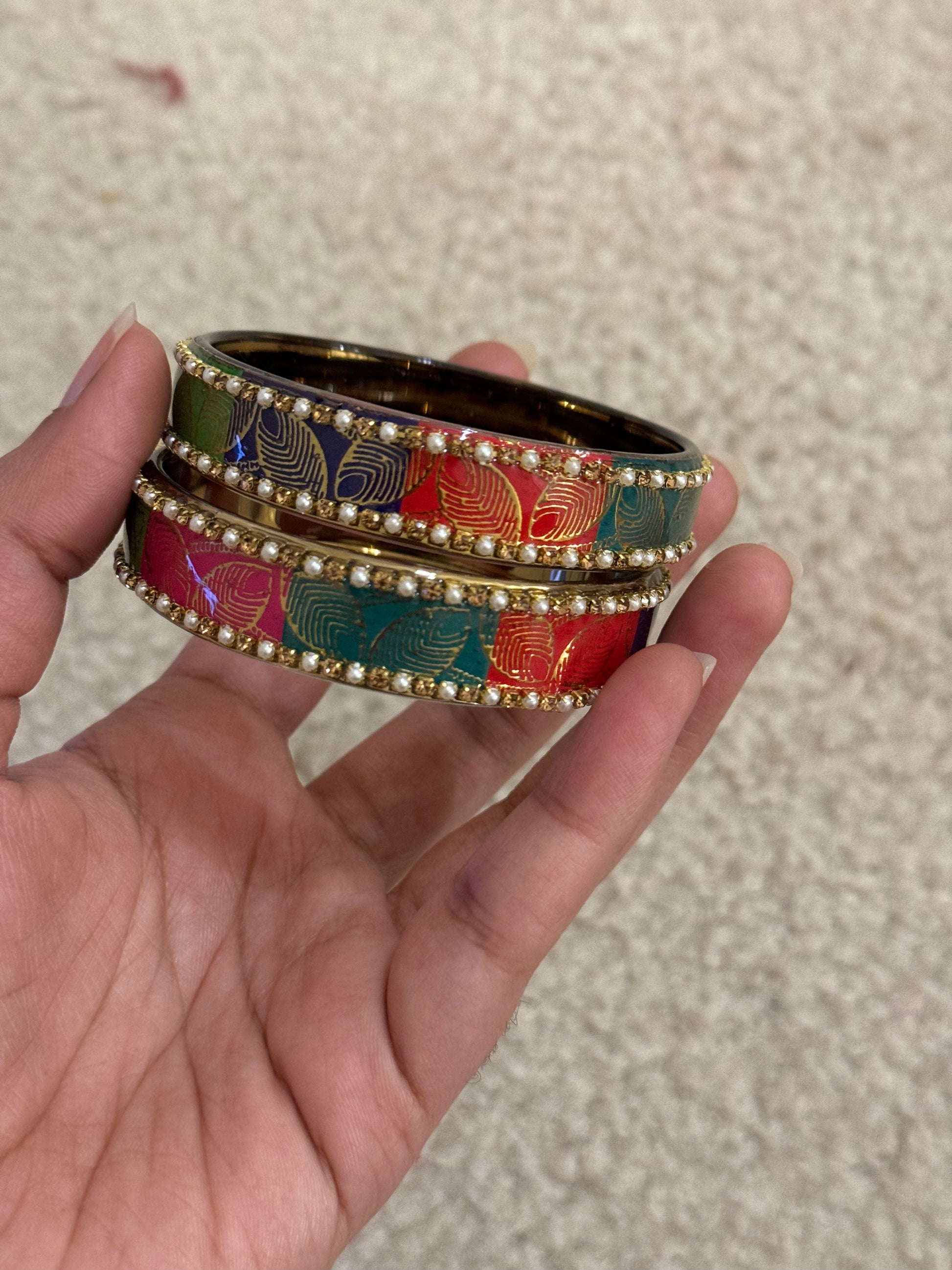 Gorgeous MultiColor Checked Design Glass Bangles in Chandler