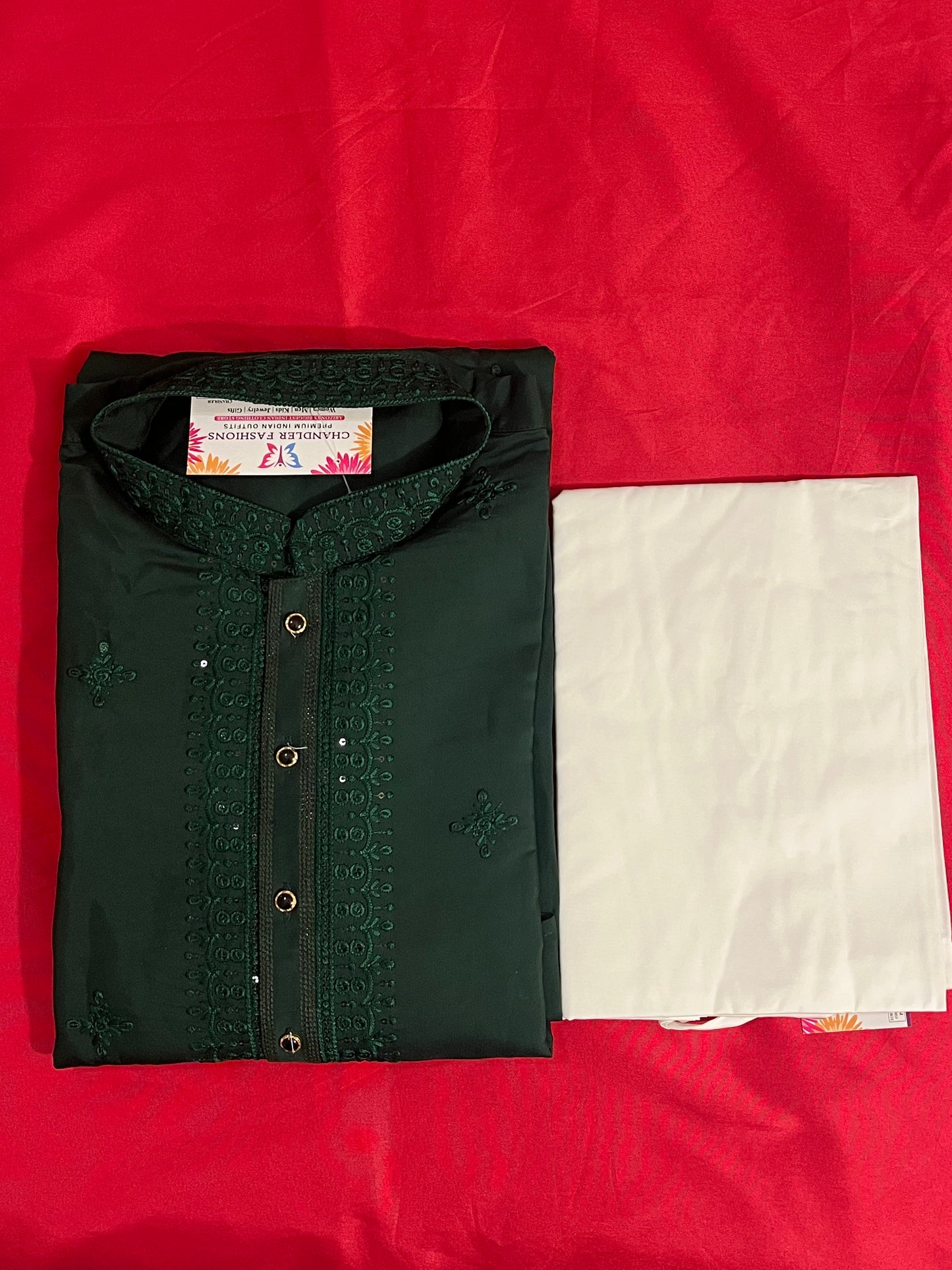 Appealing Green Color Men's Kurta With Pajama Pant