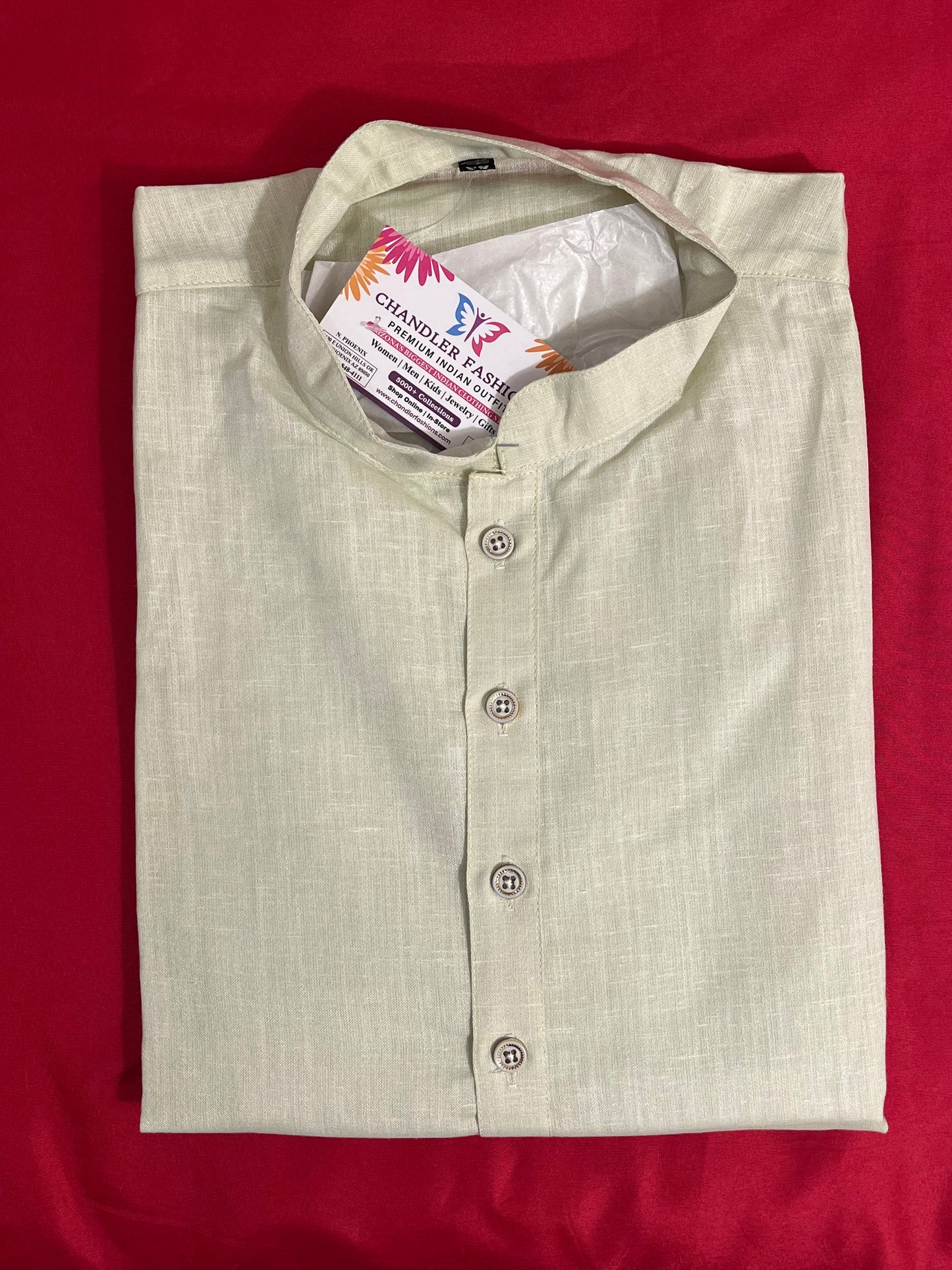 Stunning Light Green Color Men's Kurta With Pajama Pant