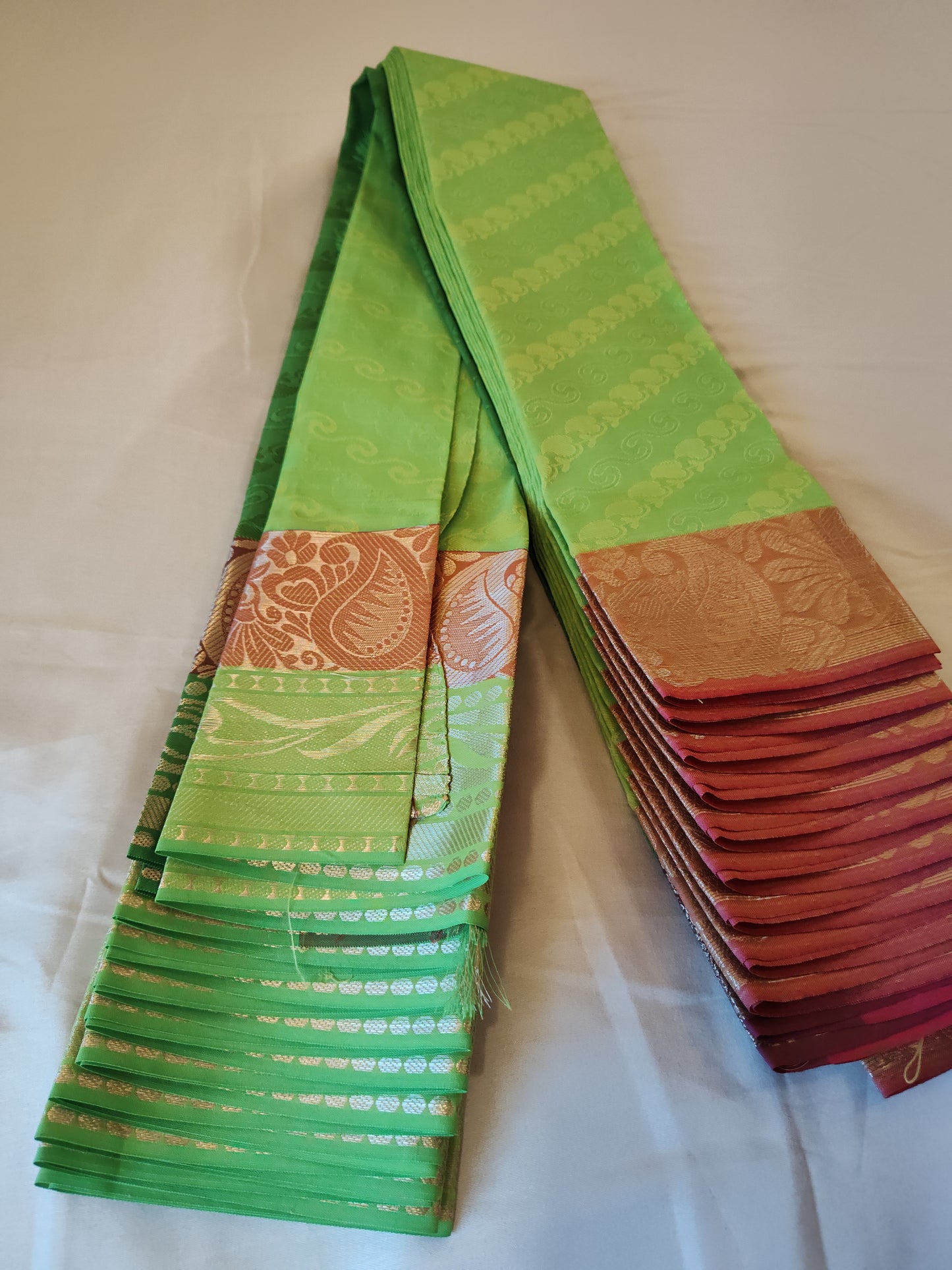 Beautiful Parrot Green Kuppadam Silk Saree Near Me