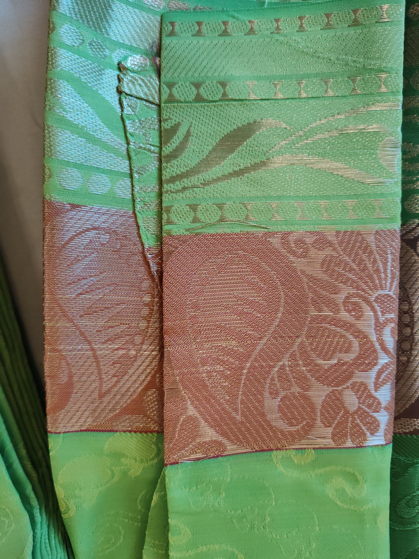 Beautiful Parrot Green Kuppadam Silk Saree In USA