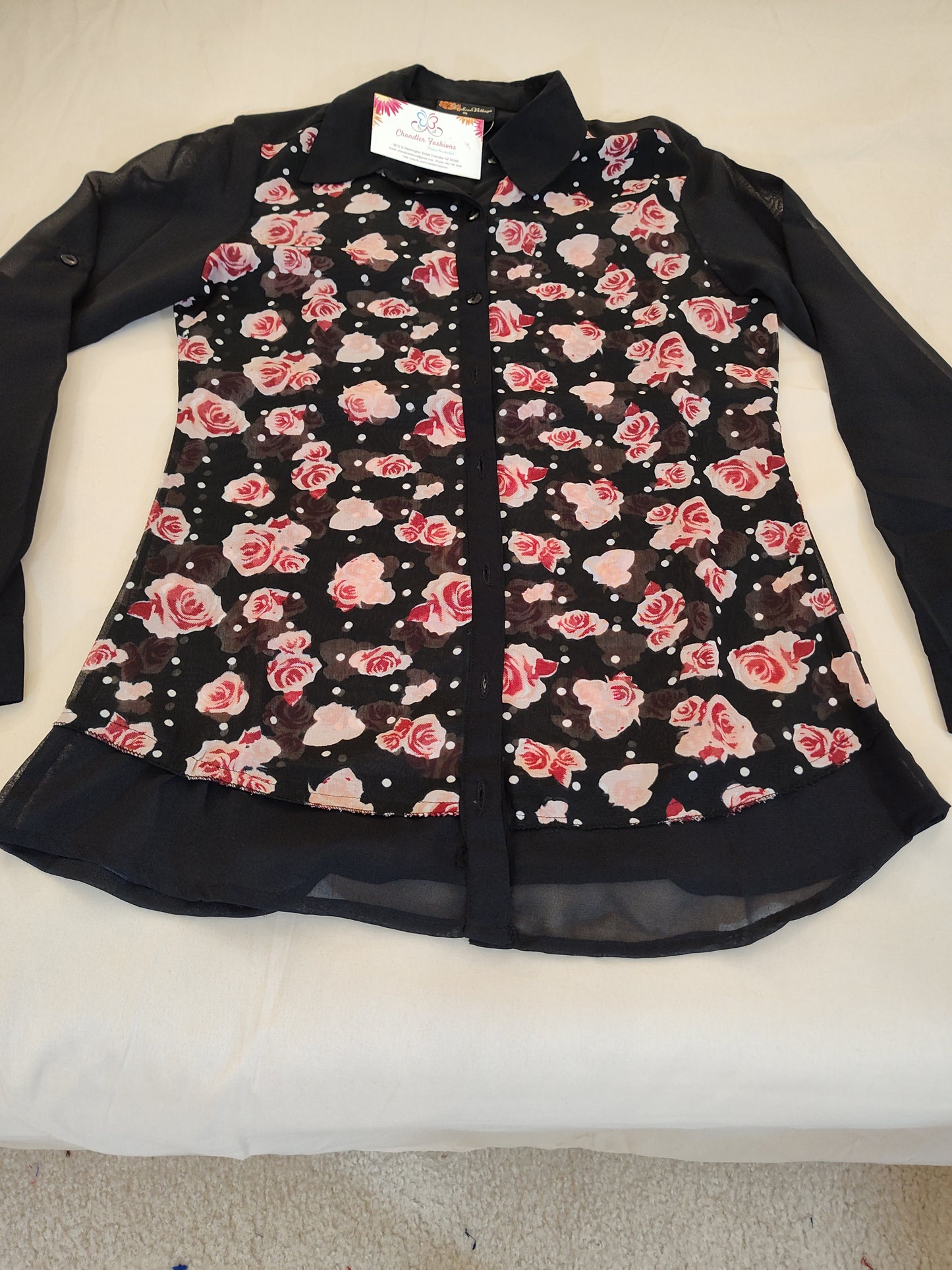 Attractive Black Collared Fashion Short Top In Mesa