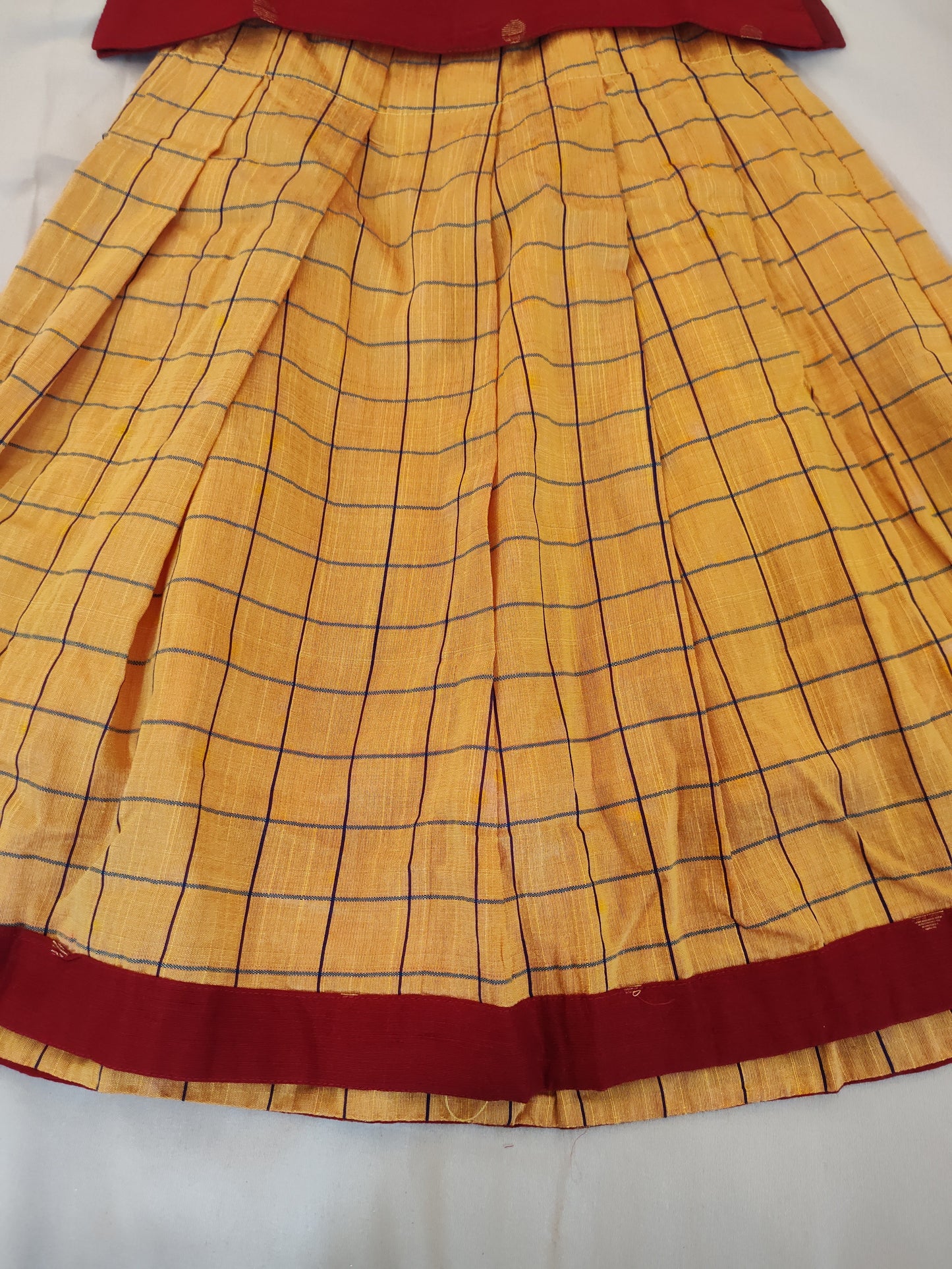 Gorgeous red Color Cotton Langa Set For Kids In Mesa