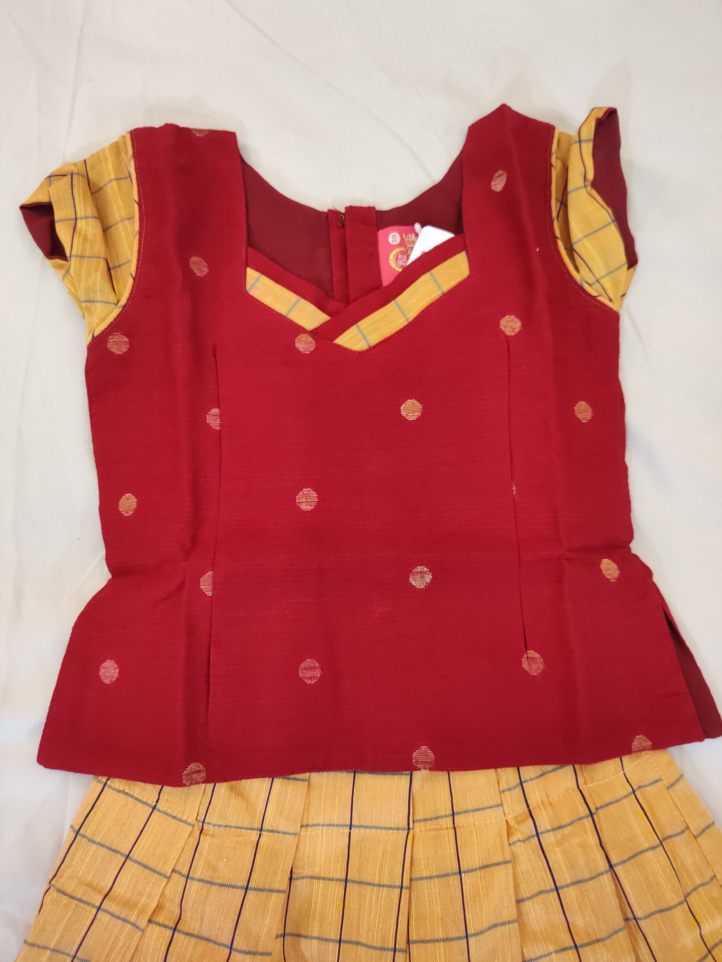 Gorgeous red Color Cotton Langa Set For Kids Near Me