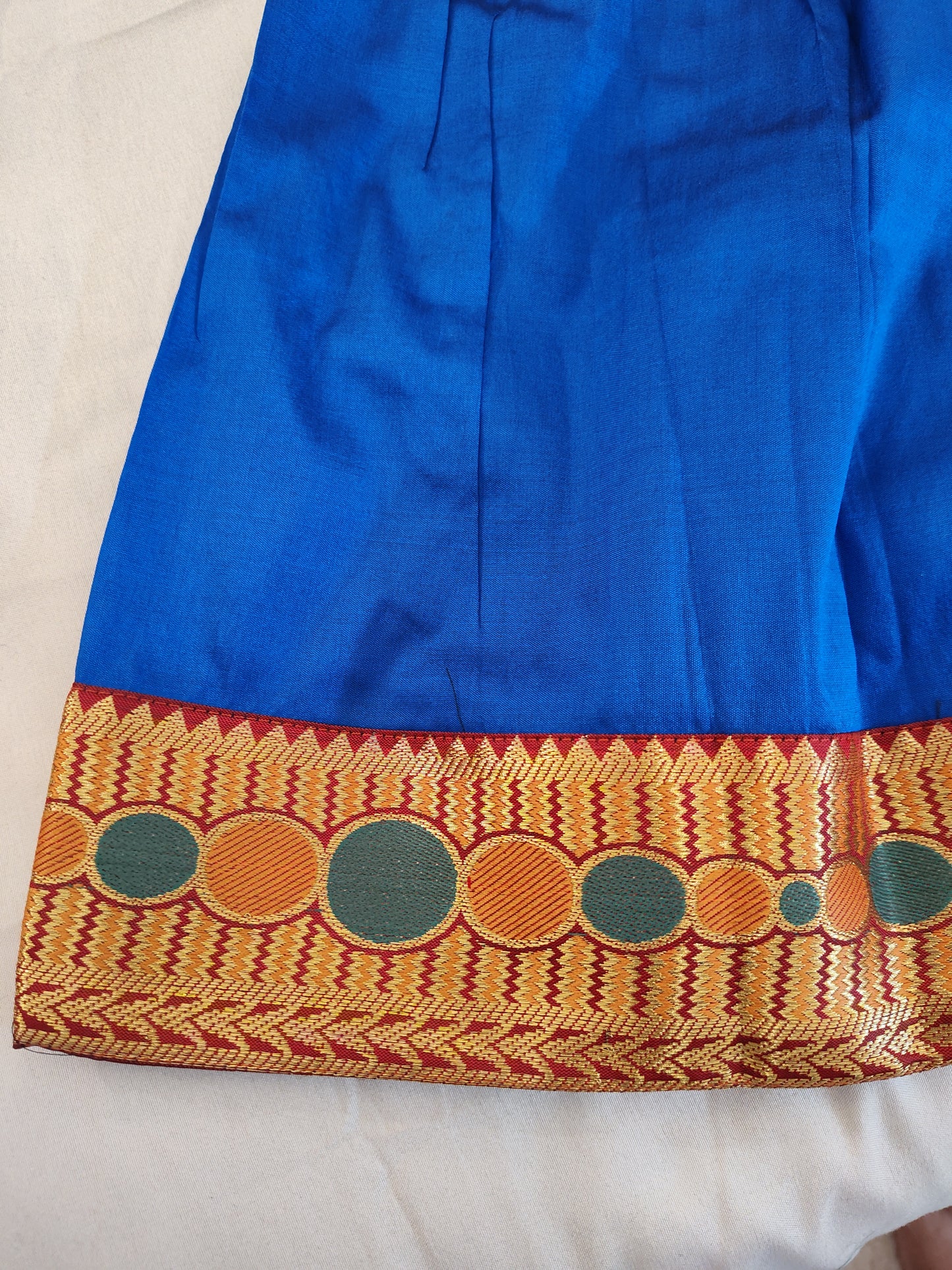 Attractive Blue Color Embroidery Work Silk Langa Set For Kids In Phoenix