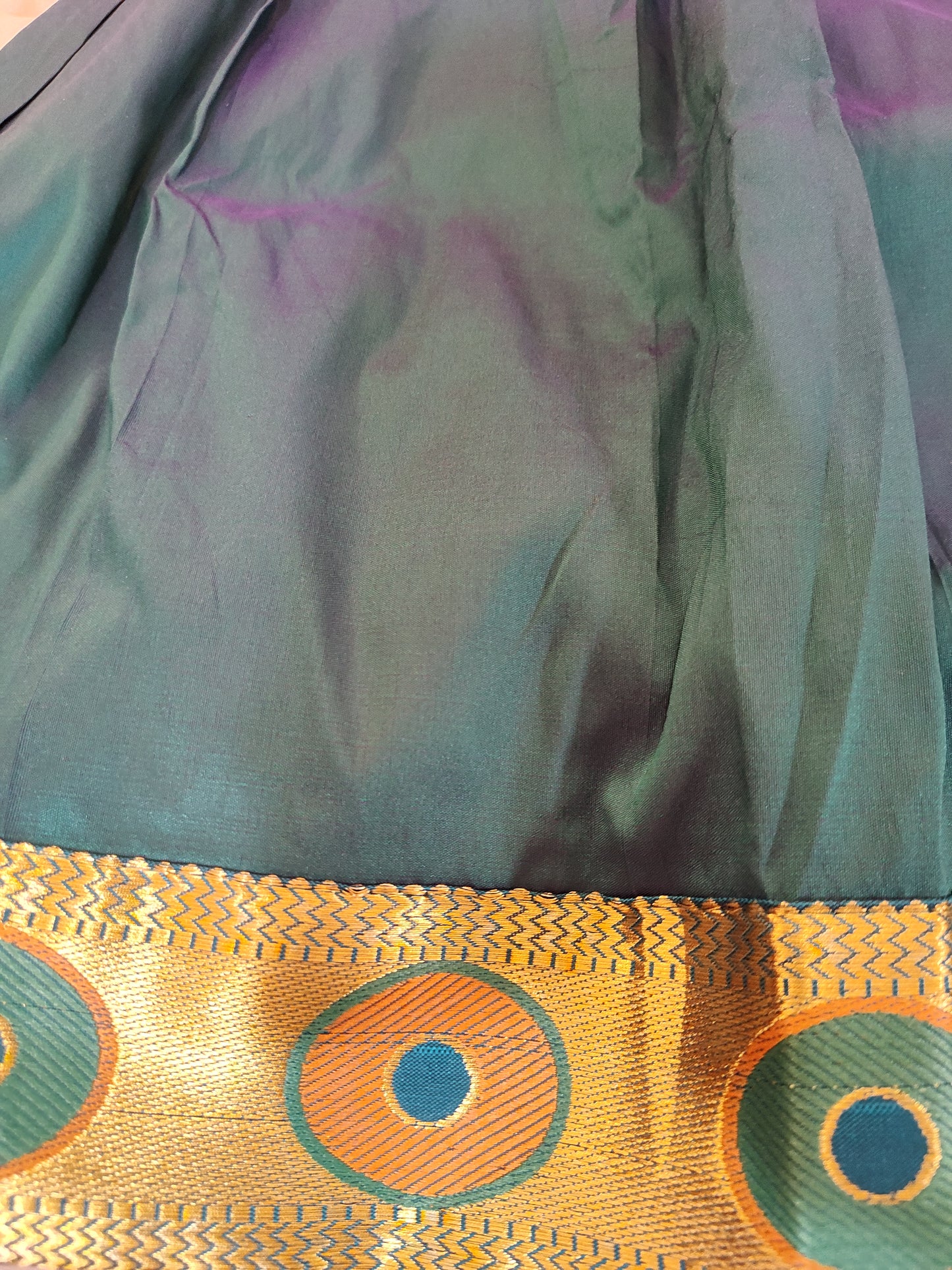 Appealing Green Color Embroidered Work Silk Langa Set In Chandler