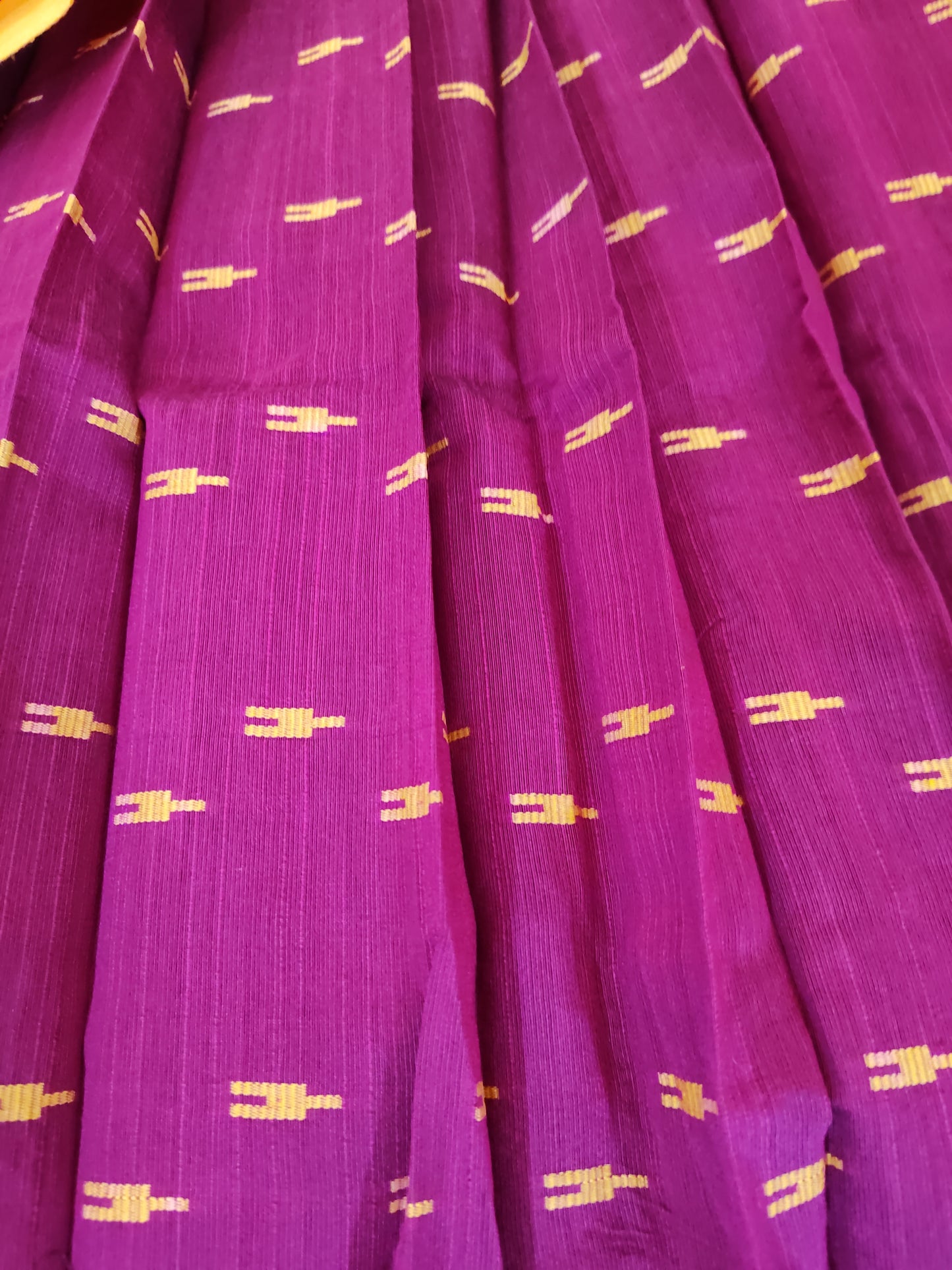 Attractive Yellow And Purple Raw Silk Langa Set In USA