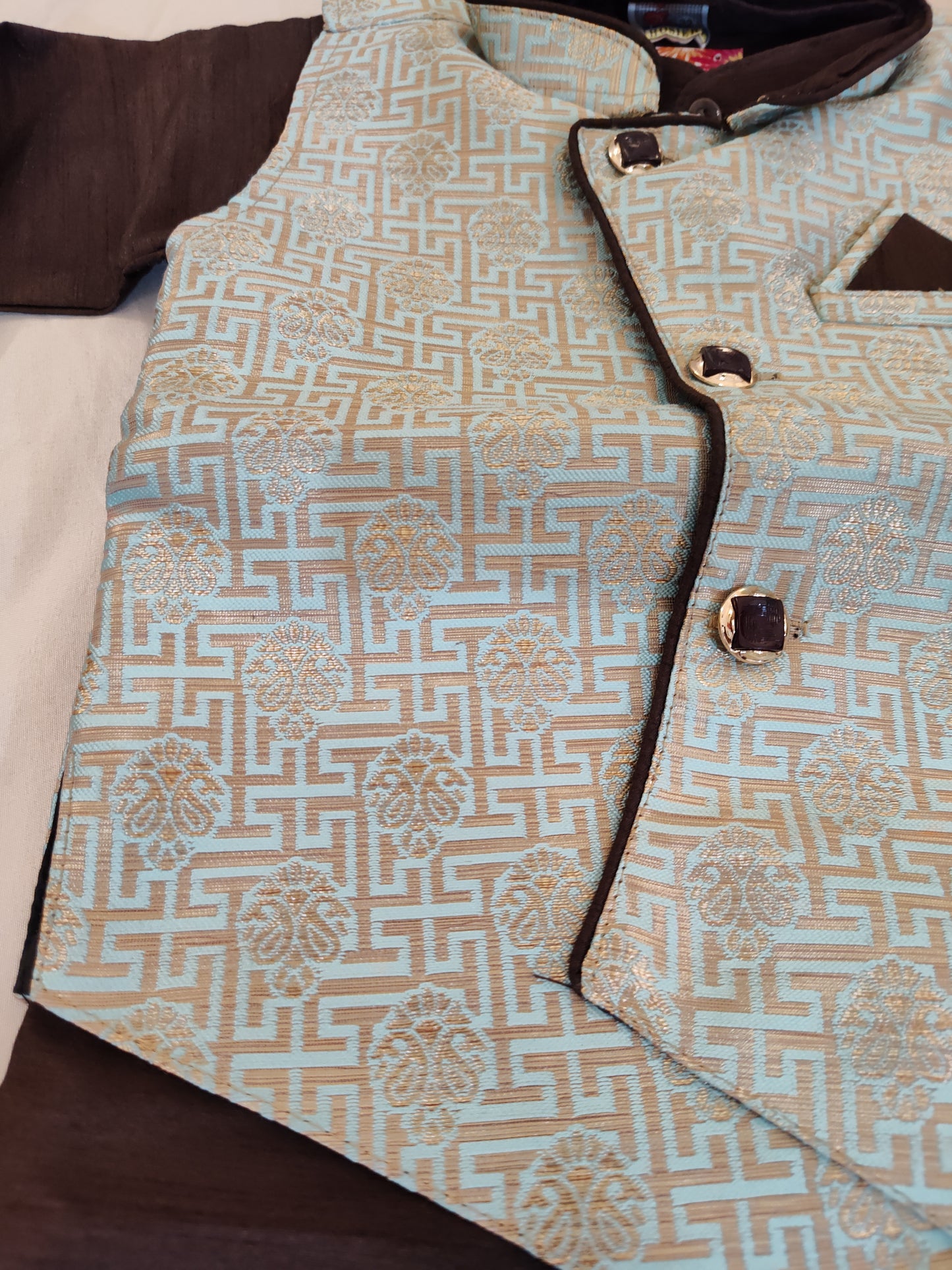 Alluring Party Wear Brown Color Boys Kurta Pajama Pant In USA