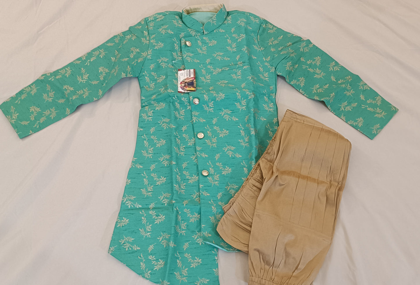 Beautiful Green Color Designer Silk Kurta With Pajama Set