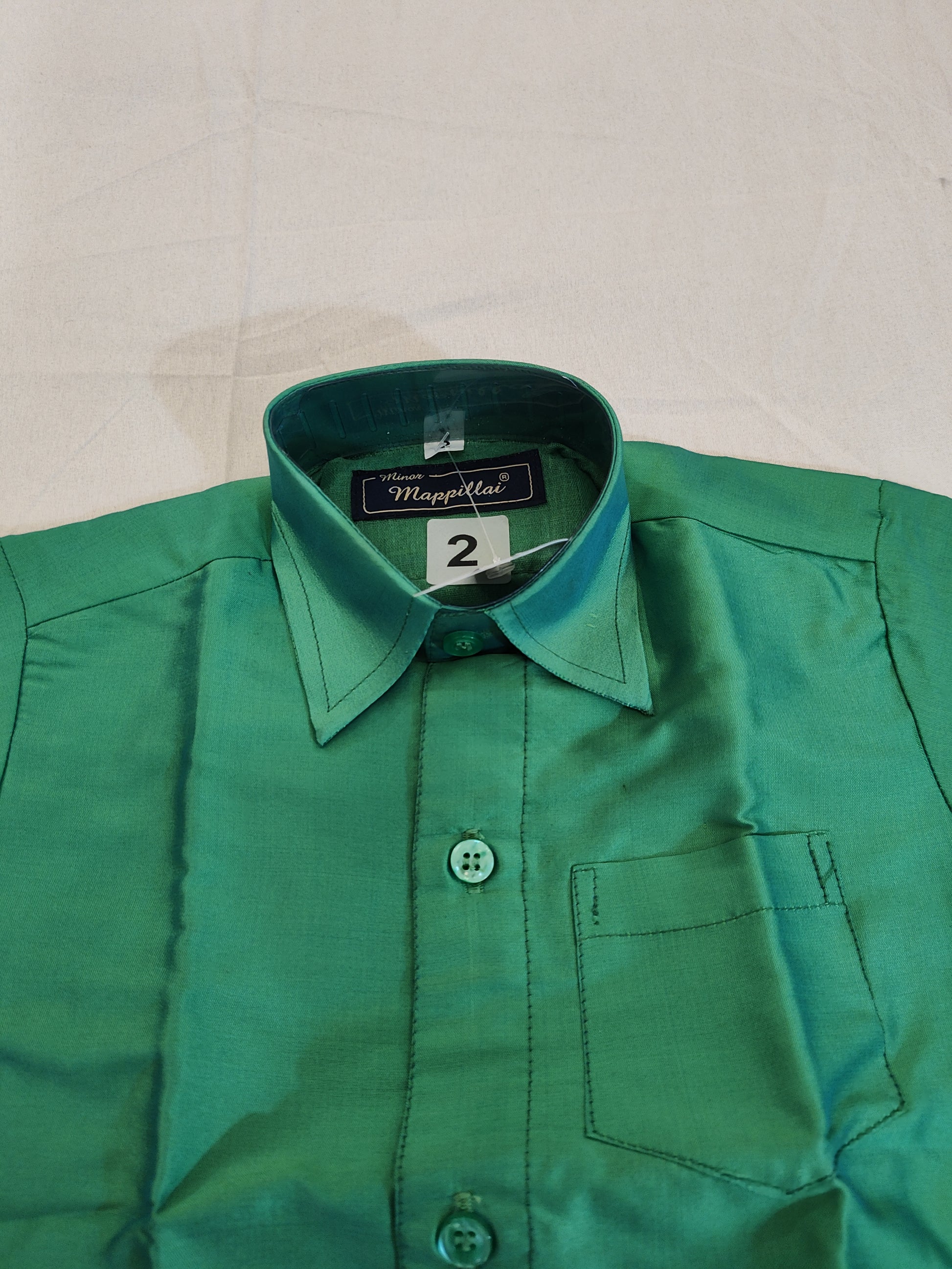 Beautiful Green Color Shirt And Dhoti Set For Kids In Mesa