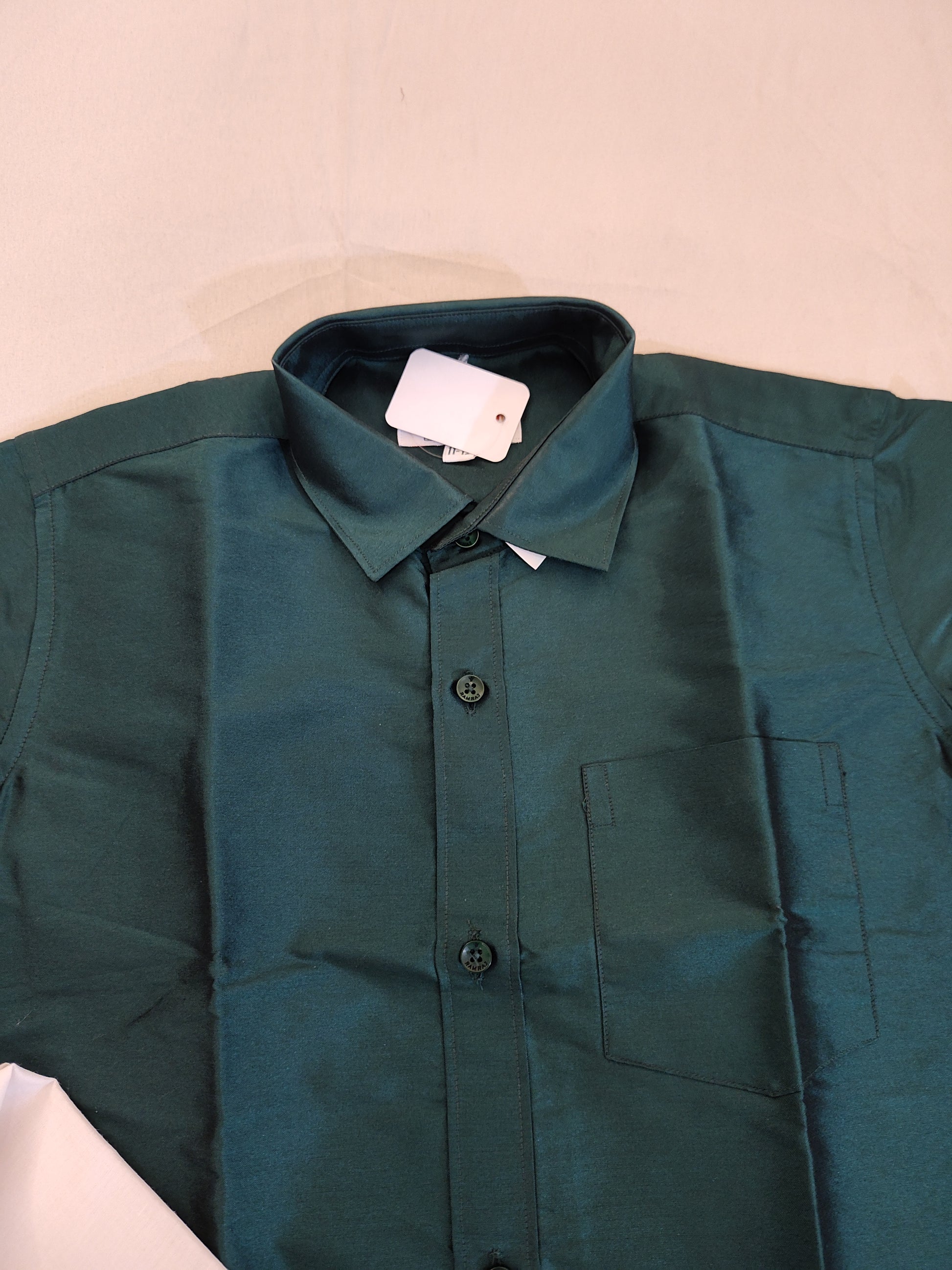 Pleasing Dark Green Color Shirt With Dhoti In Gilbert
