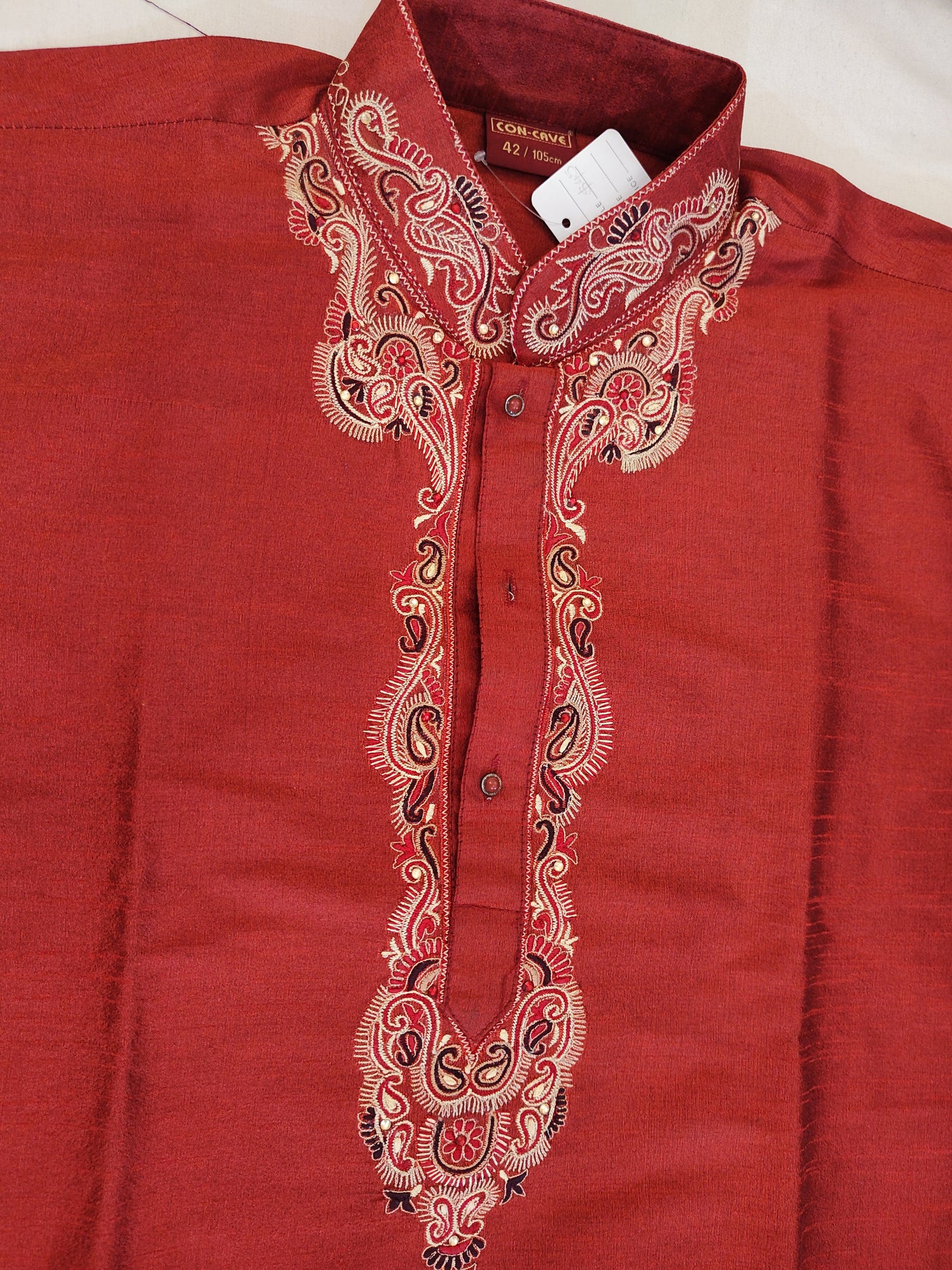 Red Color Men's Cotton Kurta In USA