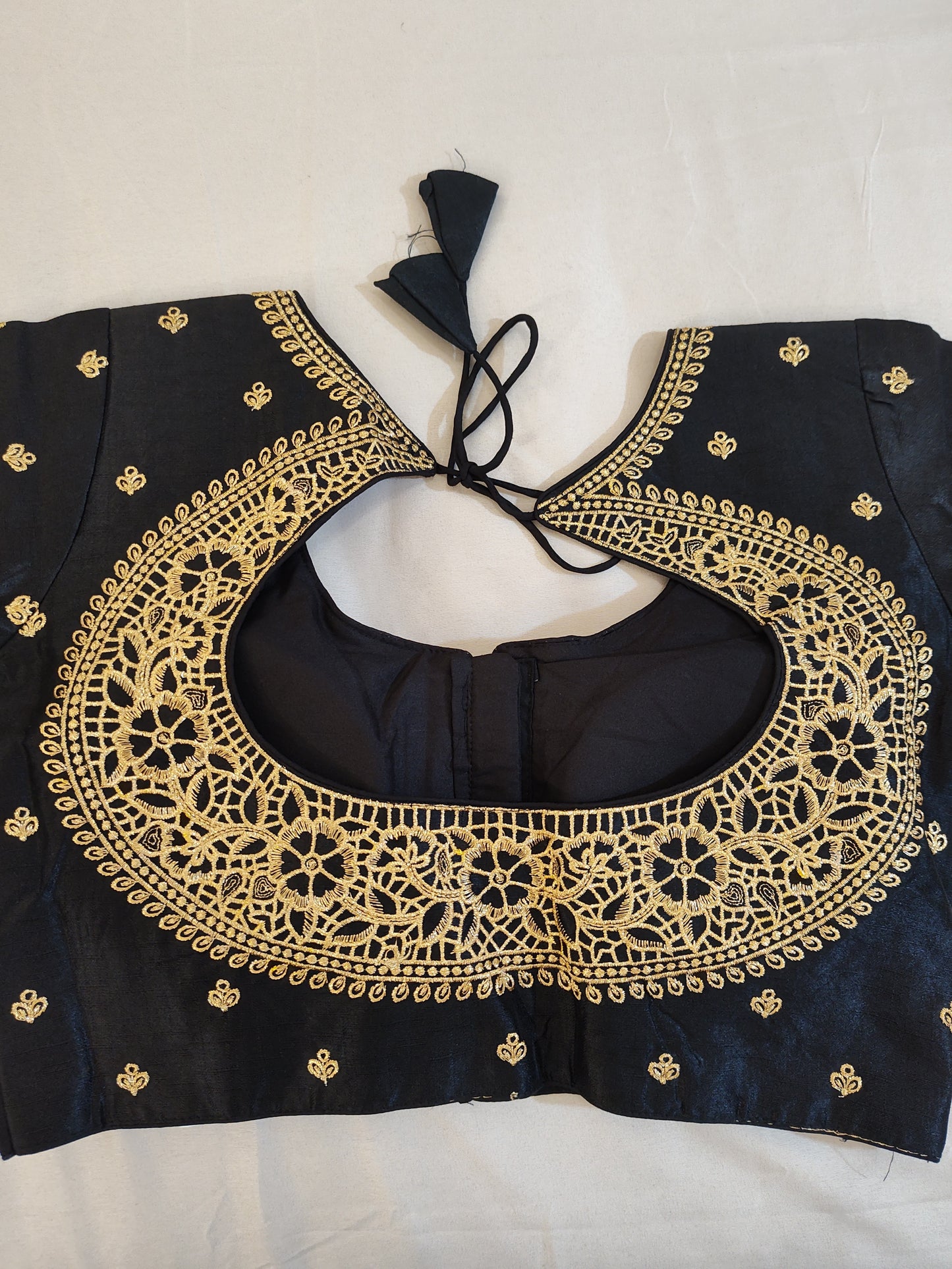 Elegant Black Color Ready To Wear Designer Blouse In Yuma