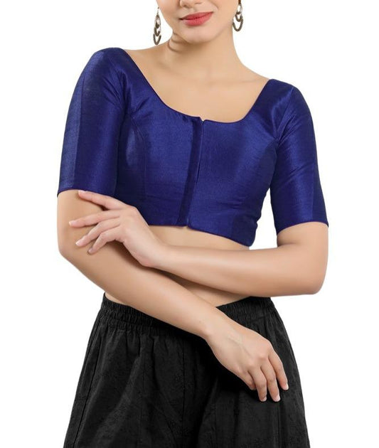 Dazzling Navy Blue Color Art Silk Designer Blouse For Women