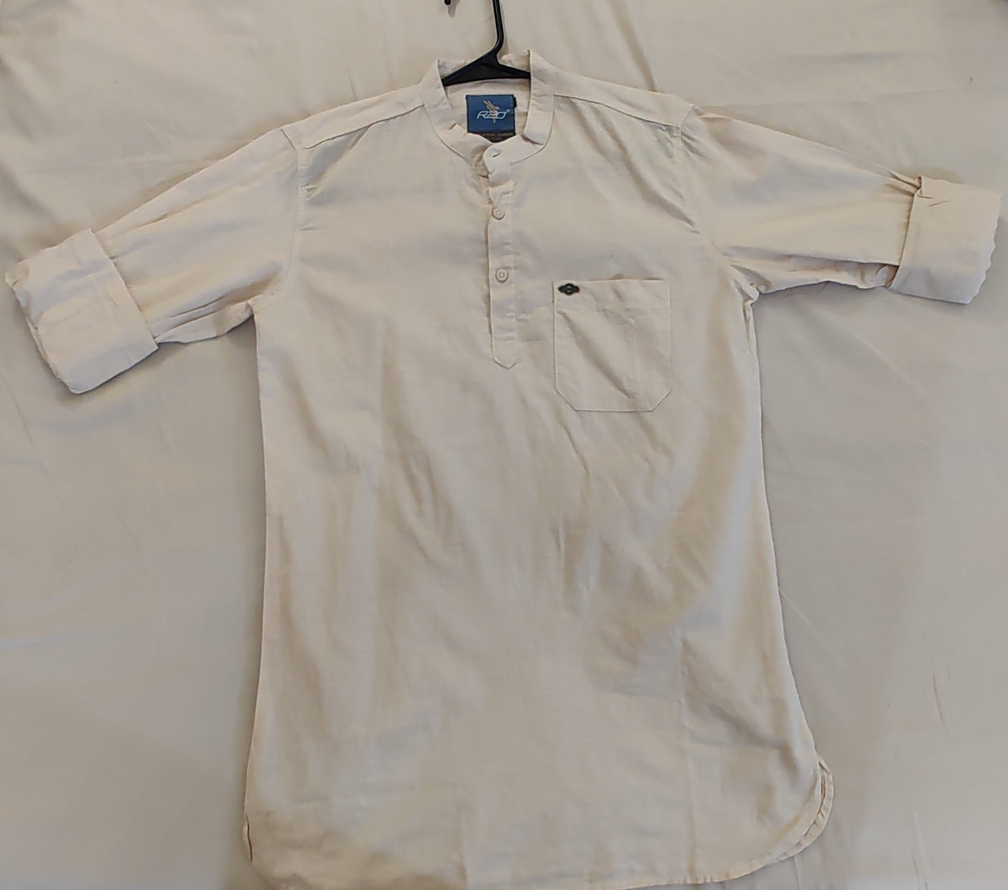 Attractive Beige Color Men's Short Kurta With Full Sleeves