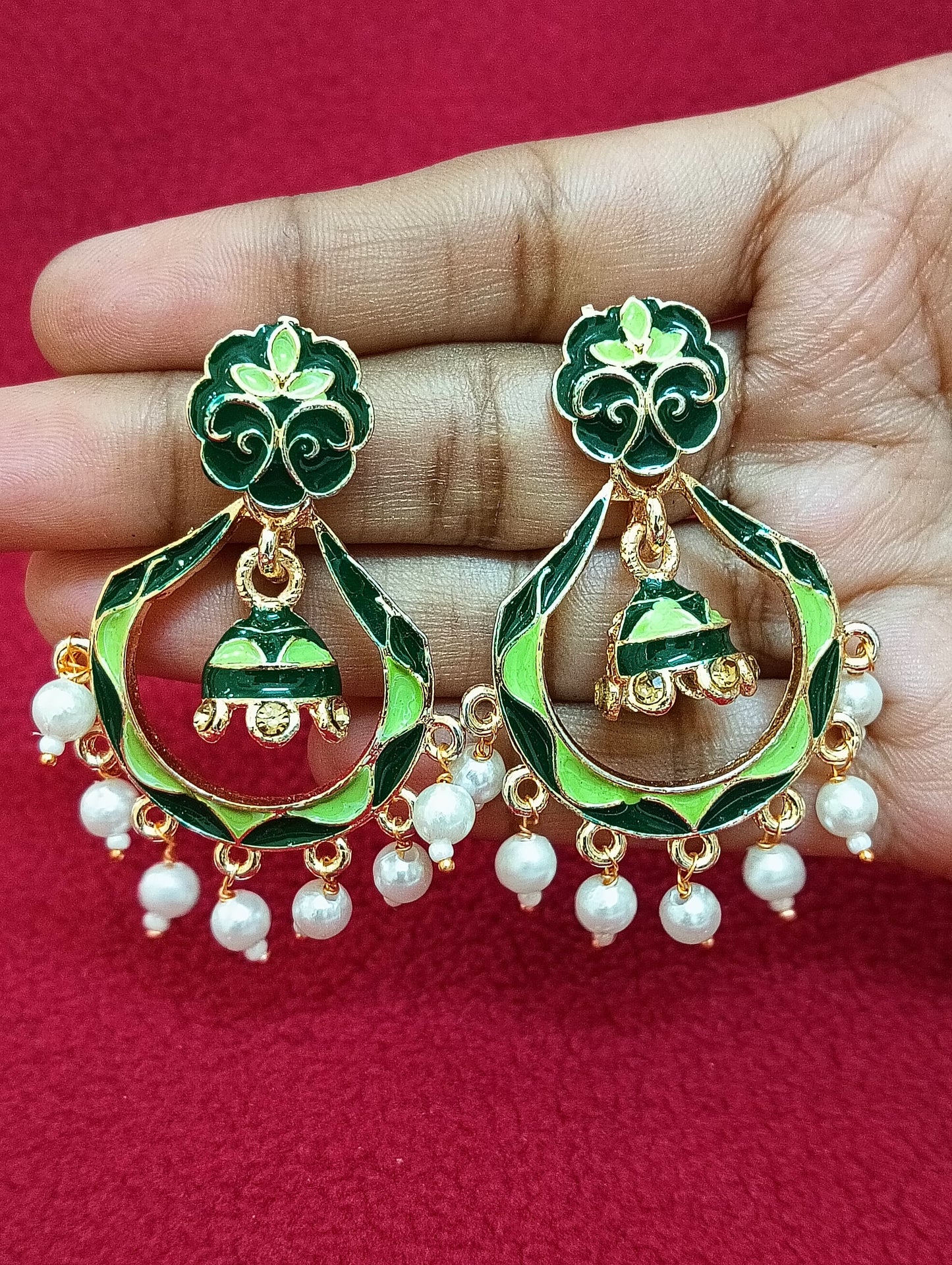 Elegant Multicolored Antique Gold Beats Design Earrings