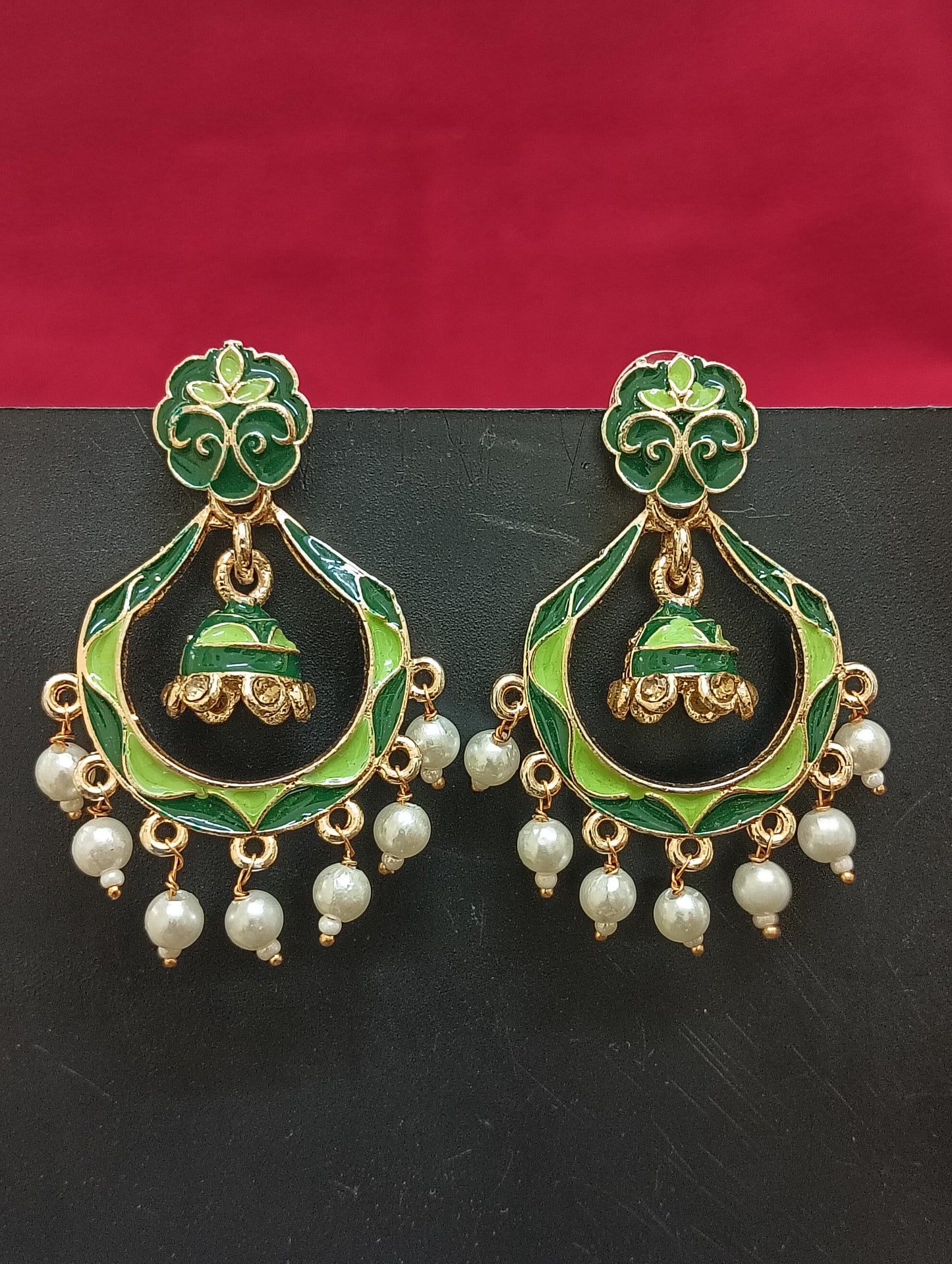 Elegant Multicolored Antique Gold Beats Design Earrings