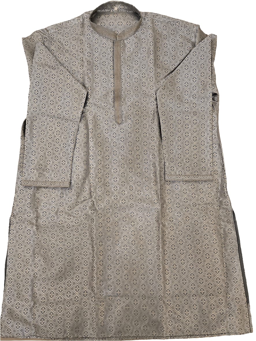 Appealing Light Gray Colored Banarasi Brocade Mens Kurta