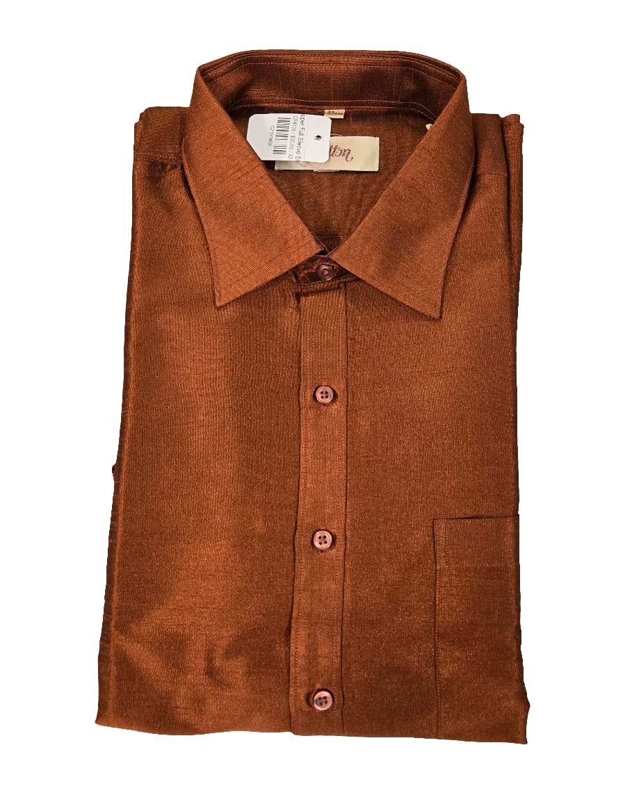 Charming Maroon Color Silk Shirt With Full Sleeve Near Me