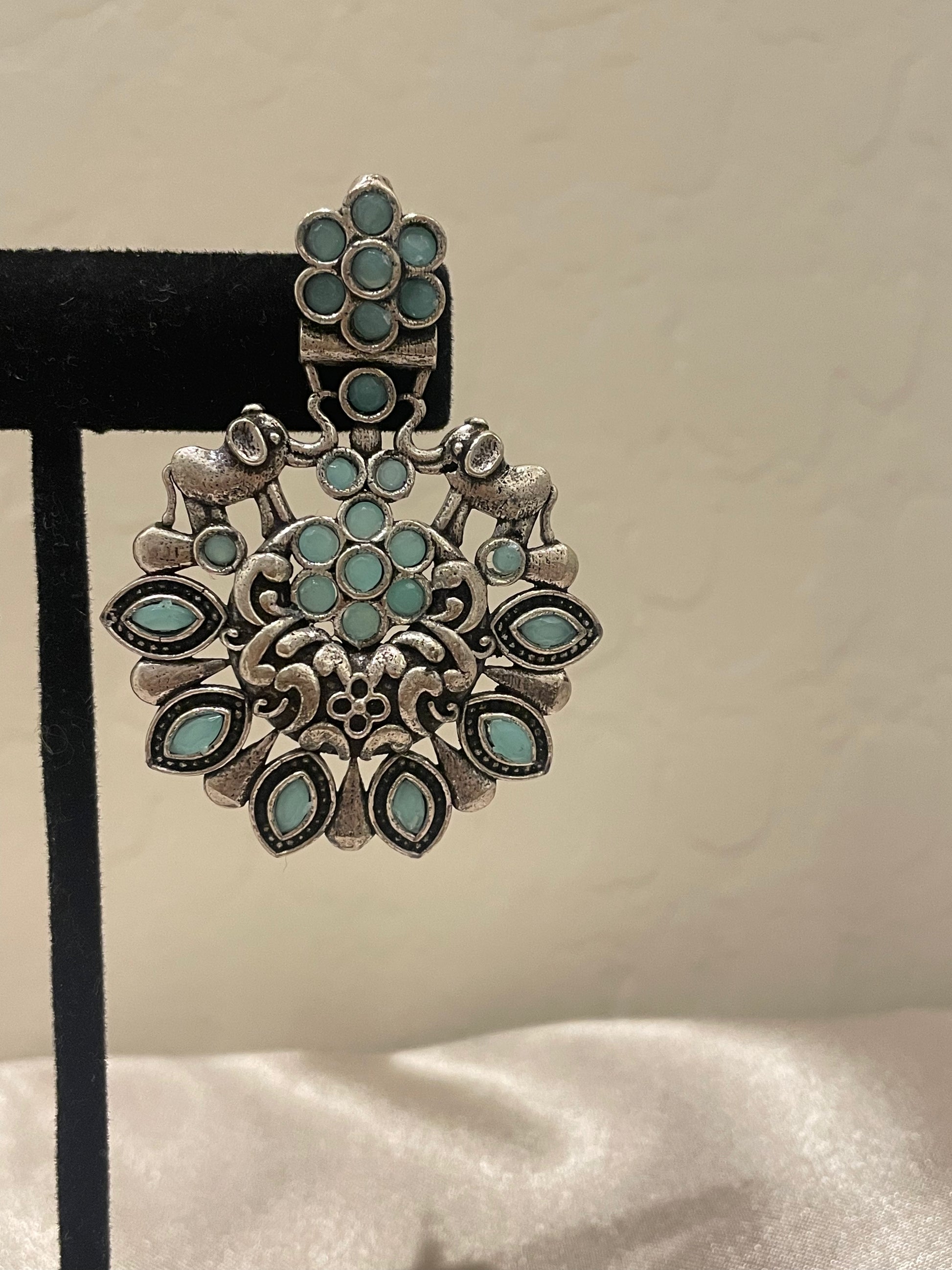 Charming Pastel Green Oxidized Earrings Near Me
